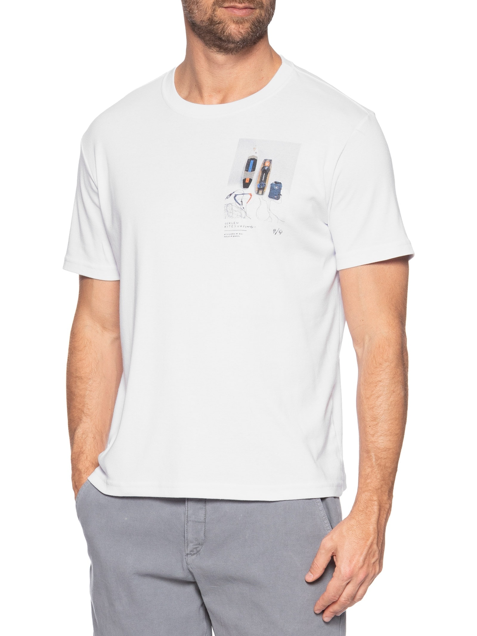 Camiseta Masculina Kite Gears Branco Osklen