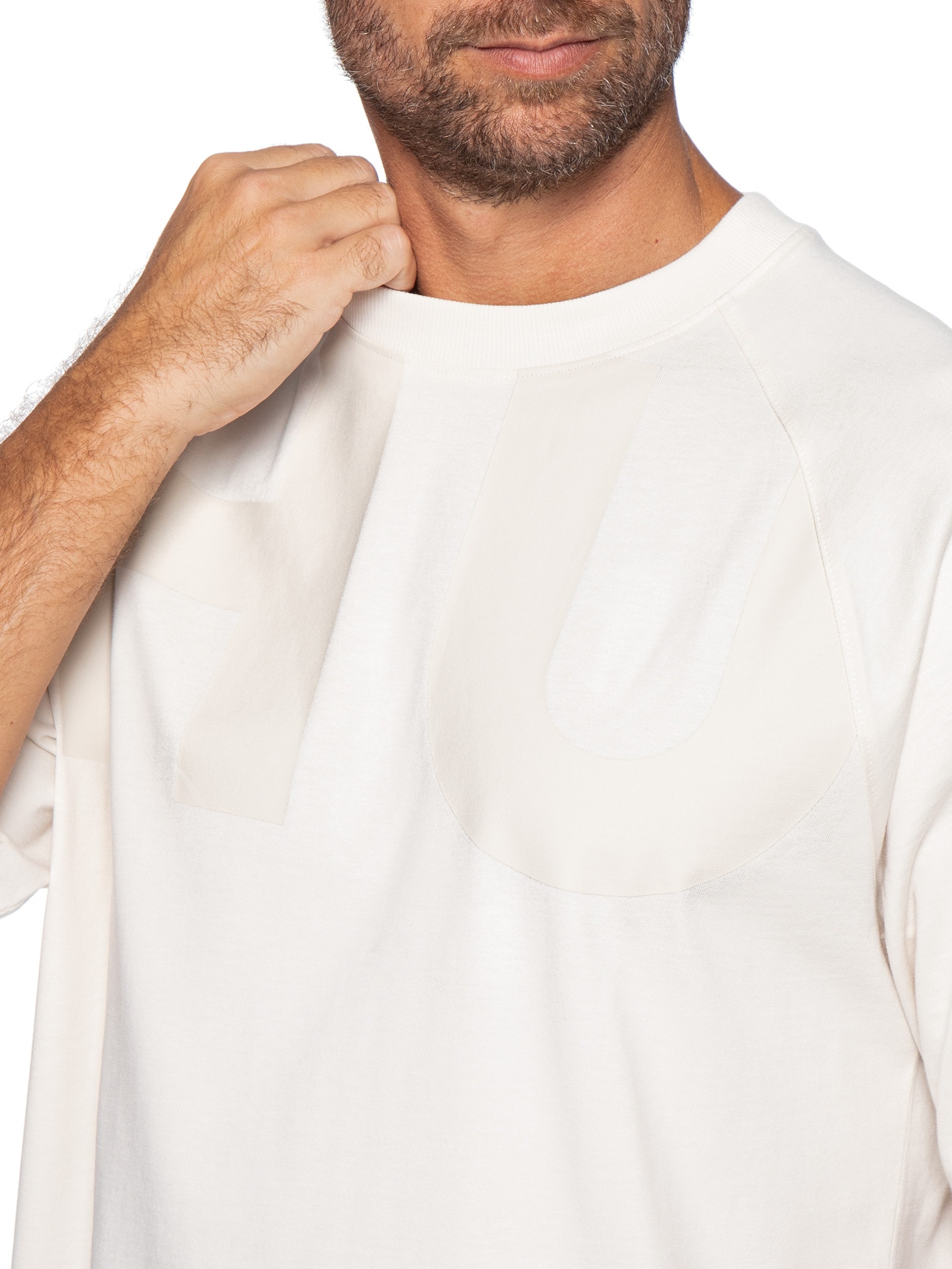 Camiseta Masculina Large Logo Crew Neck Nalftee Branco Hugo