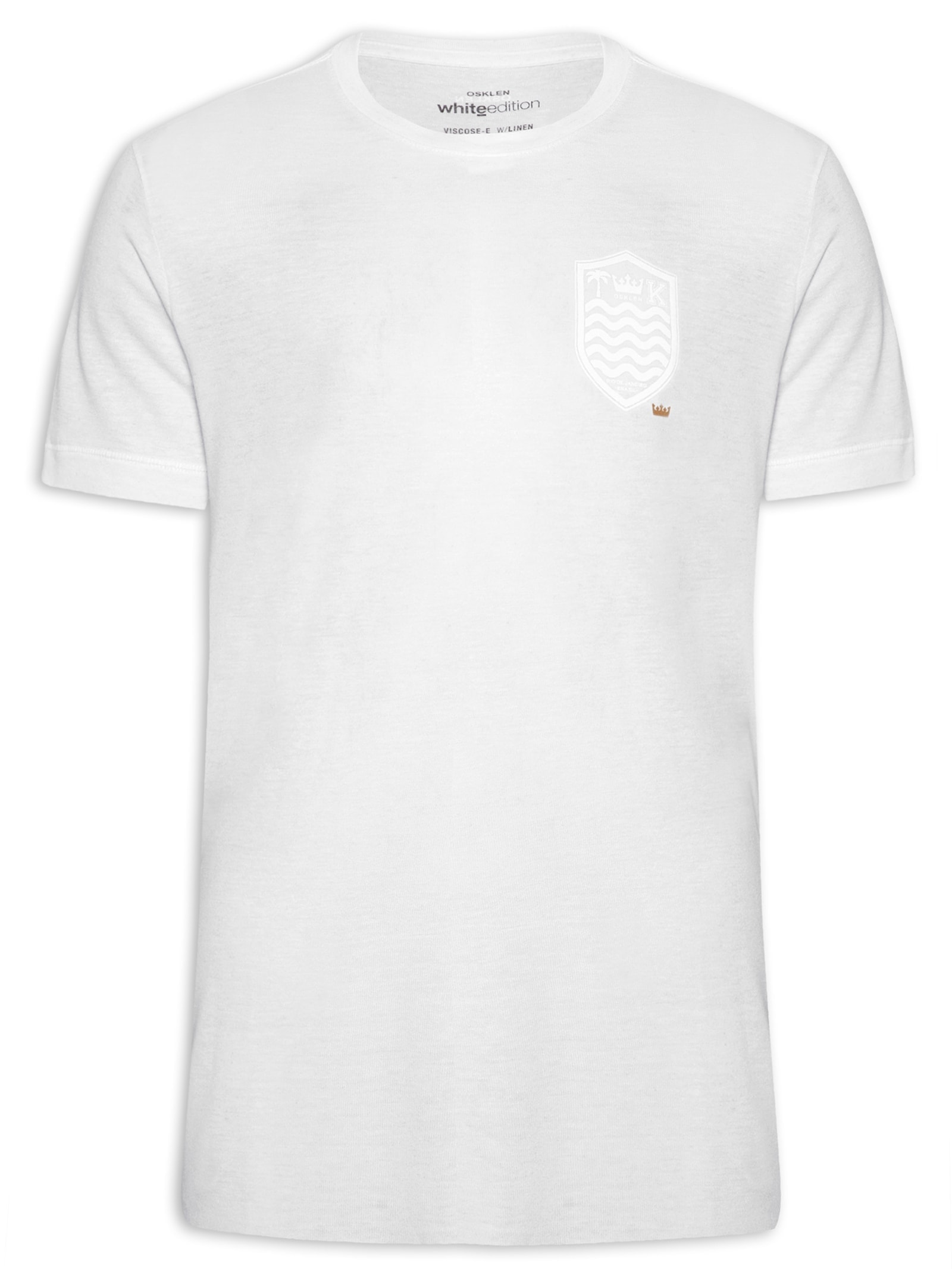 Camiseta Masculina Light Brasão Linen Azul Osklen