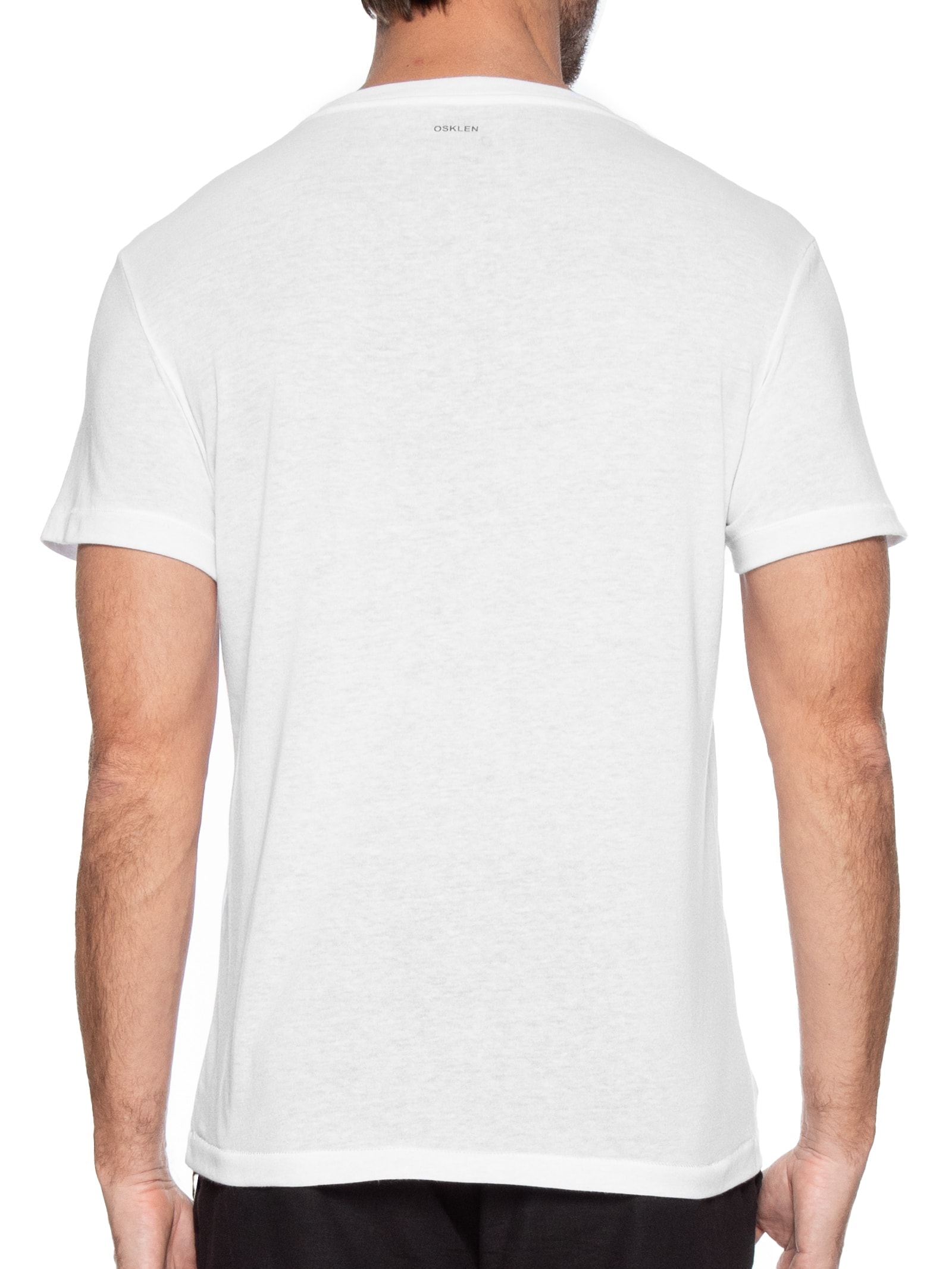 Camiseta Masculina Light Eco Slim Coqueiro Manga Curta Branco Osklen