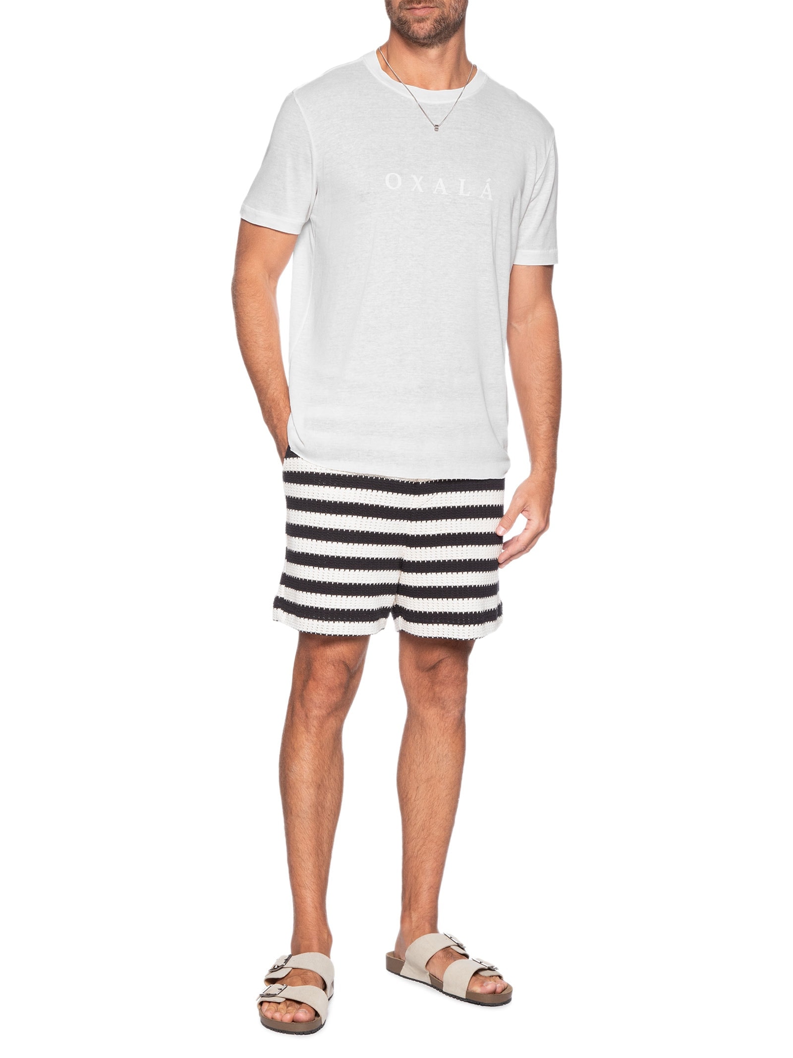 Camiseta Masculina Light Linen Orixá Branco Osklen