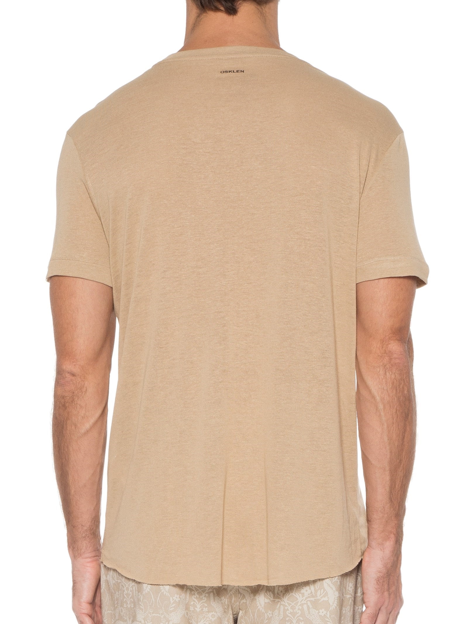 Camiseta Masculina Light Linen Pantanal Brazil Marrom Osklen