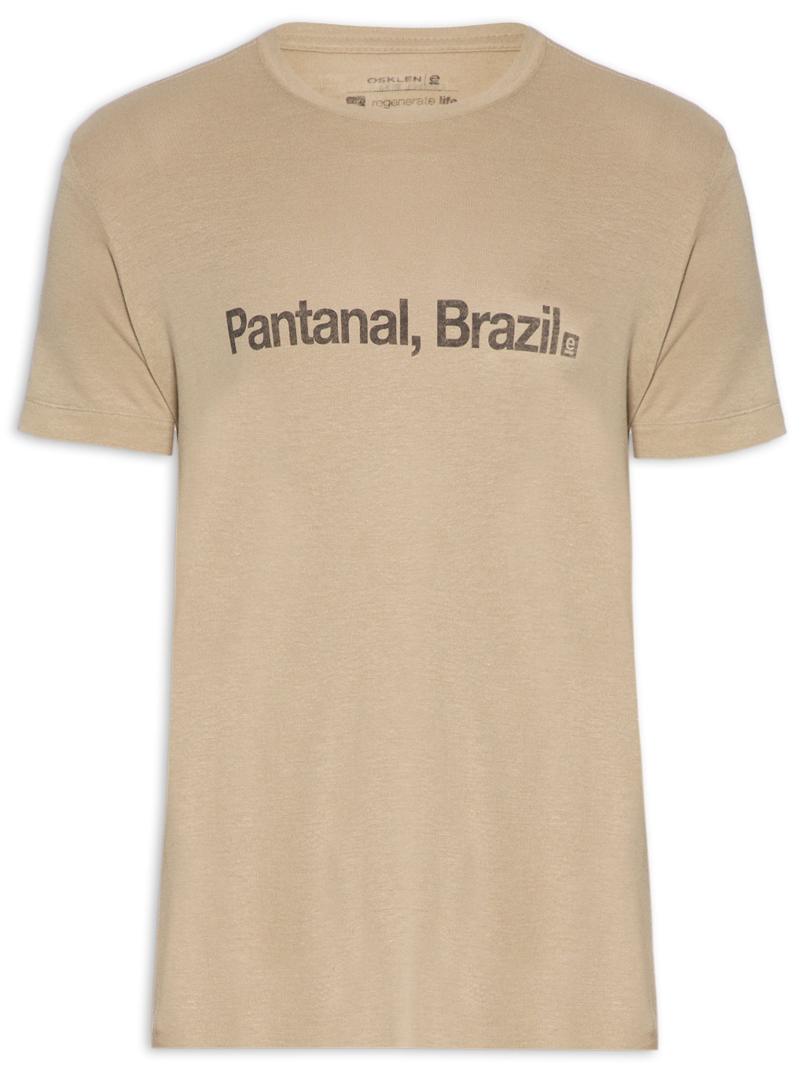 Camiseta Masculina Light Linen Pantanal Brazil Marrom Osklen