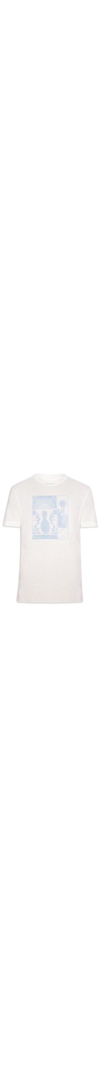 Camiseta Masculina Light Linen Stamp Manga Curta - Branco