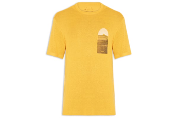 Camiseta Masculina Light Linen Sunflorwer Manga Curta - Amarelo