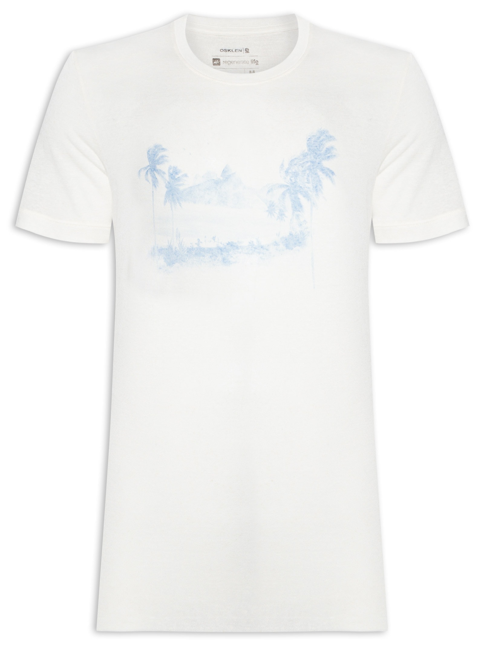 Camiseta Masculina Light Paisagem Manga Curta Off White Osklen