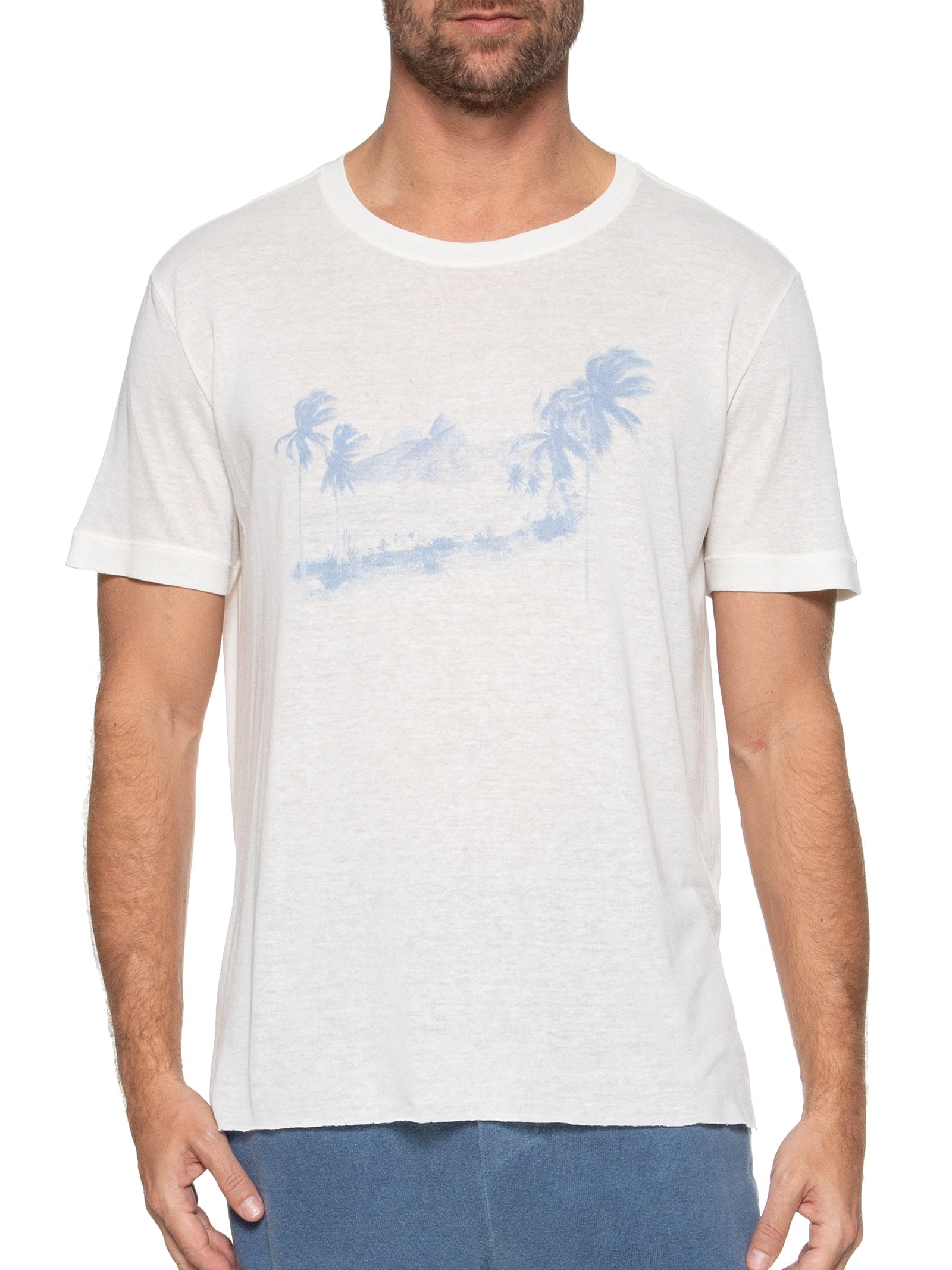Camiseta Masculina Light Paisagem Manga Curta Off White Osklen