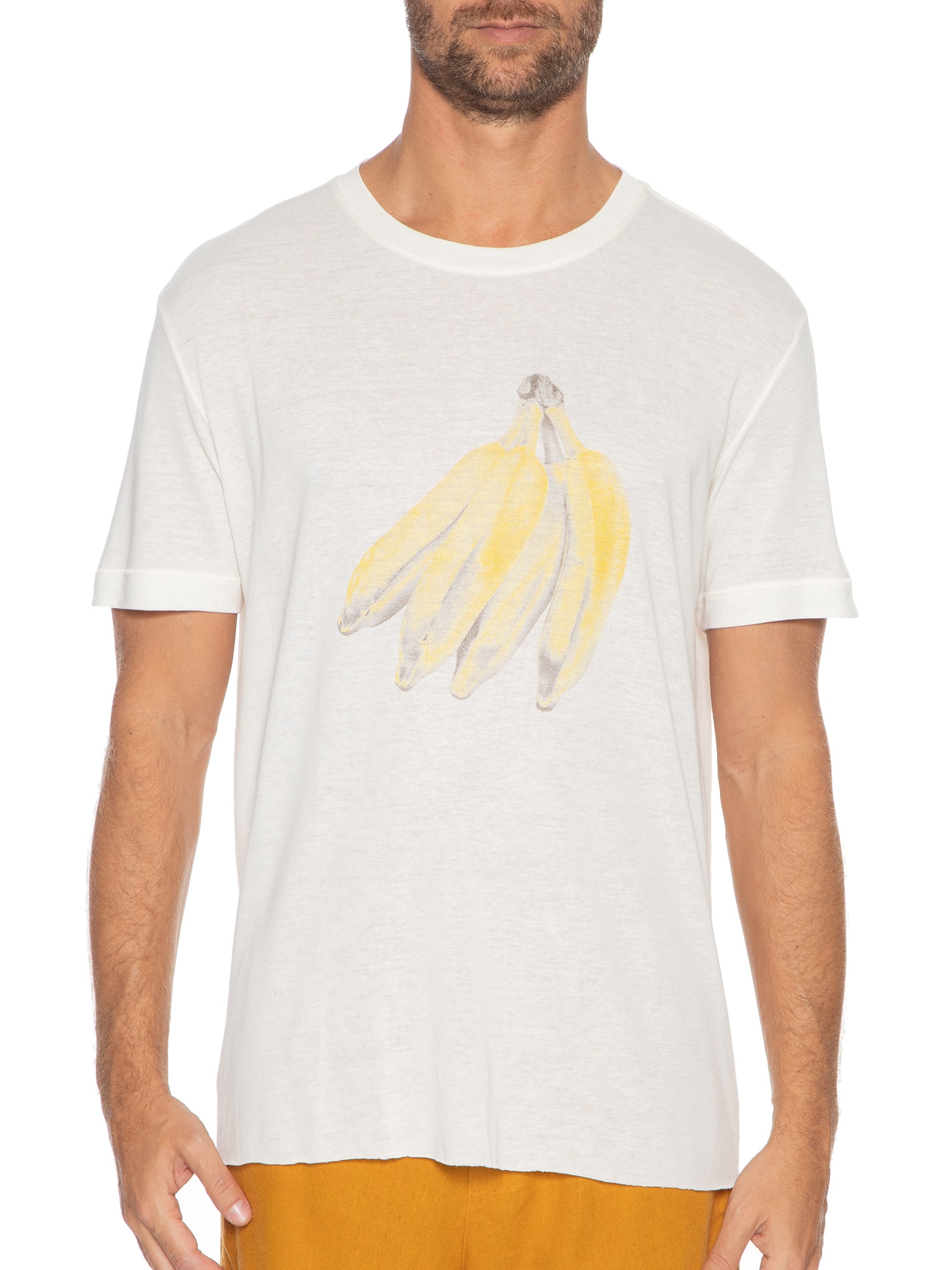 Osklen - Camiseta Masculina Linen Banana Pop - Off White