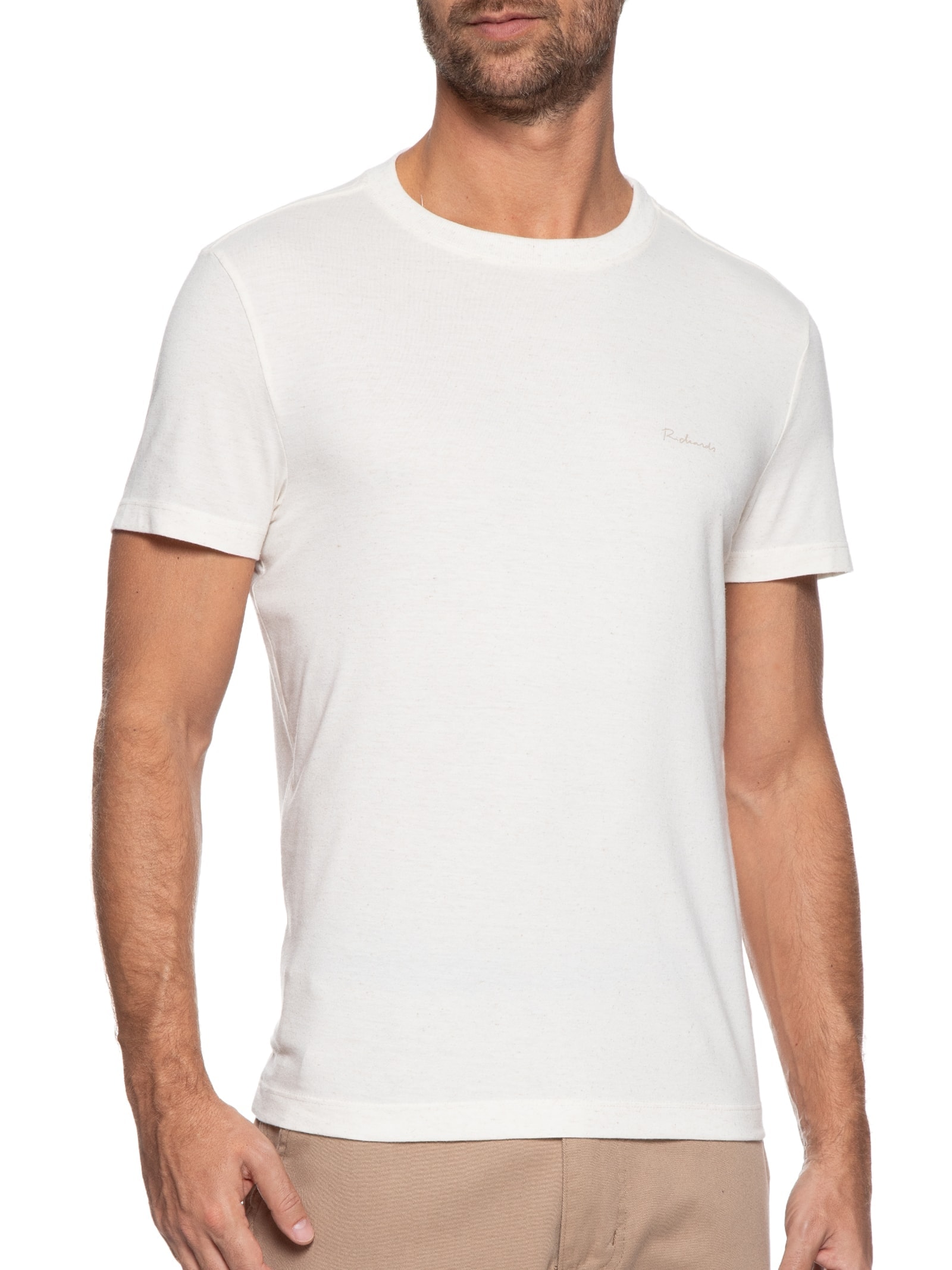 Camiseta Masculina Linen Bege Richards