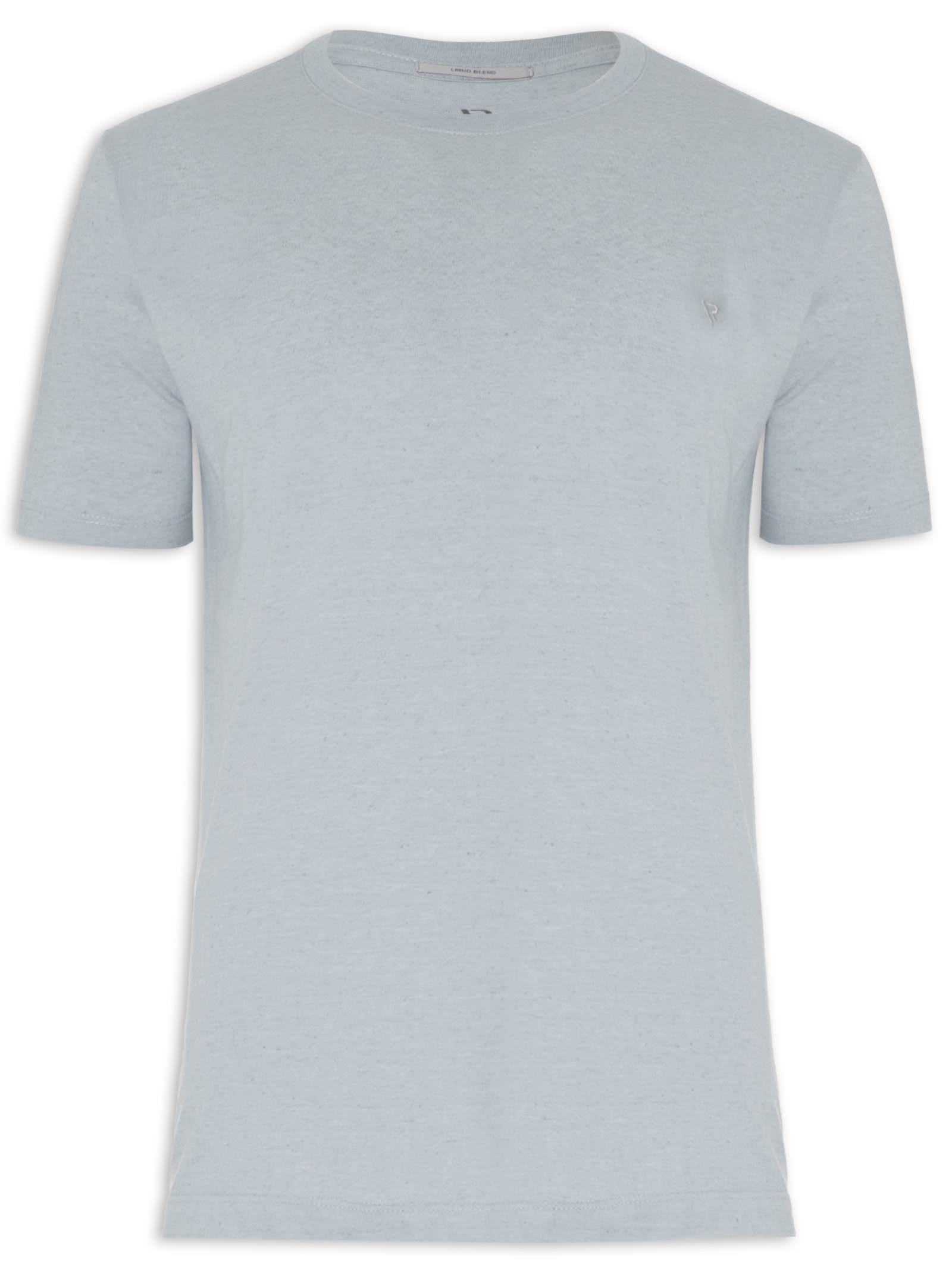 Camiseta Masculina Linen Manga Curta Básica Azul Vr