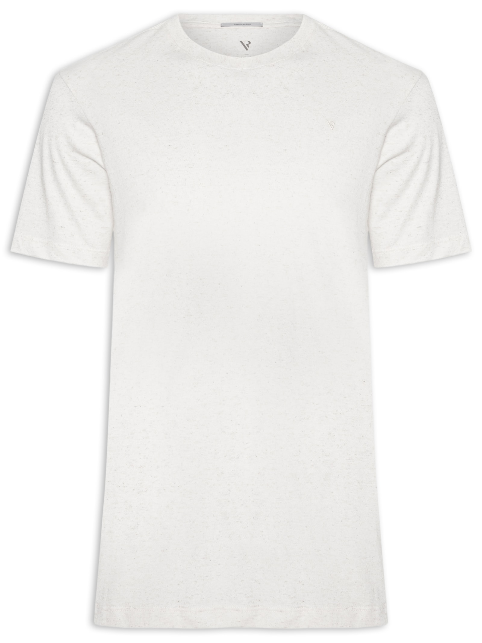 Camiseta Masculina Linen Manga Curta Básica Bege Vr