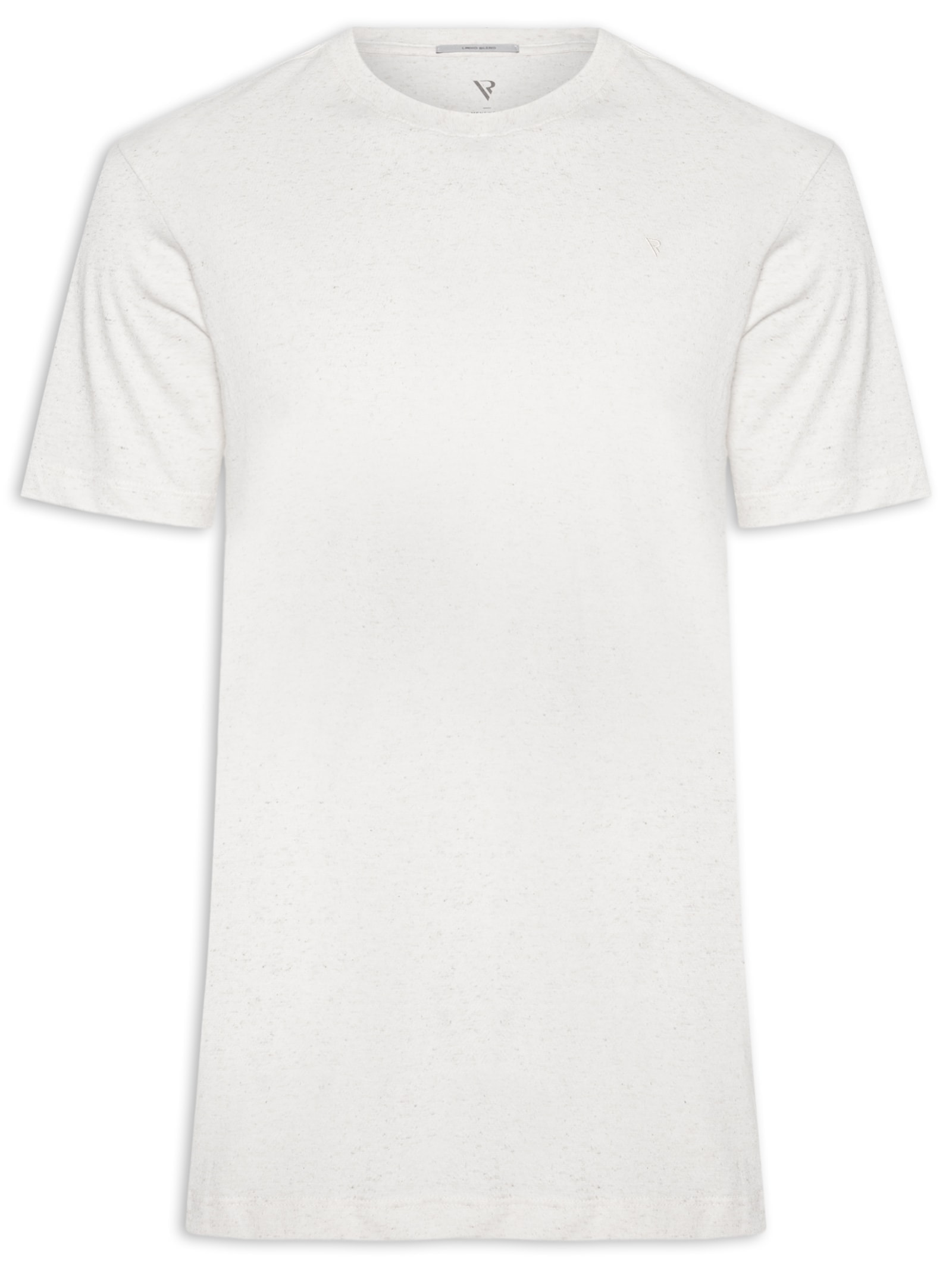 Camiseta Masculina Linen Manga Curta Básica Bege Vr