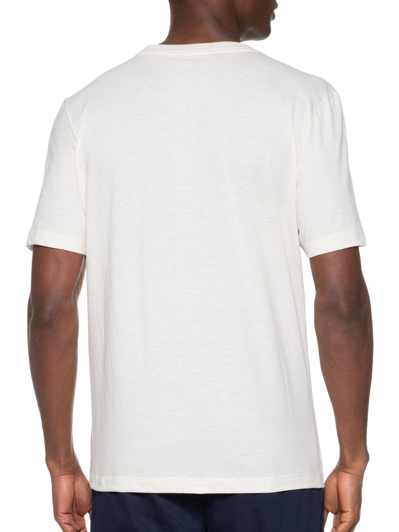 Camiseta Masculina Linen Manga Curta Básica Bege Vr