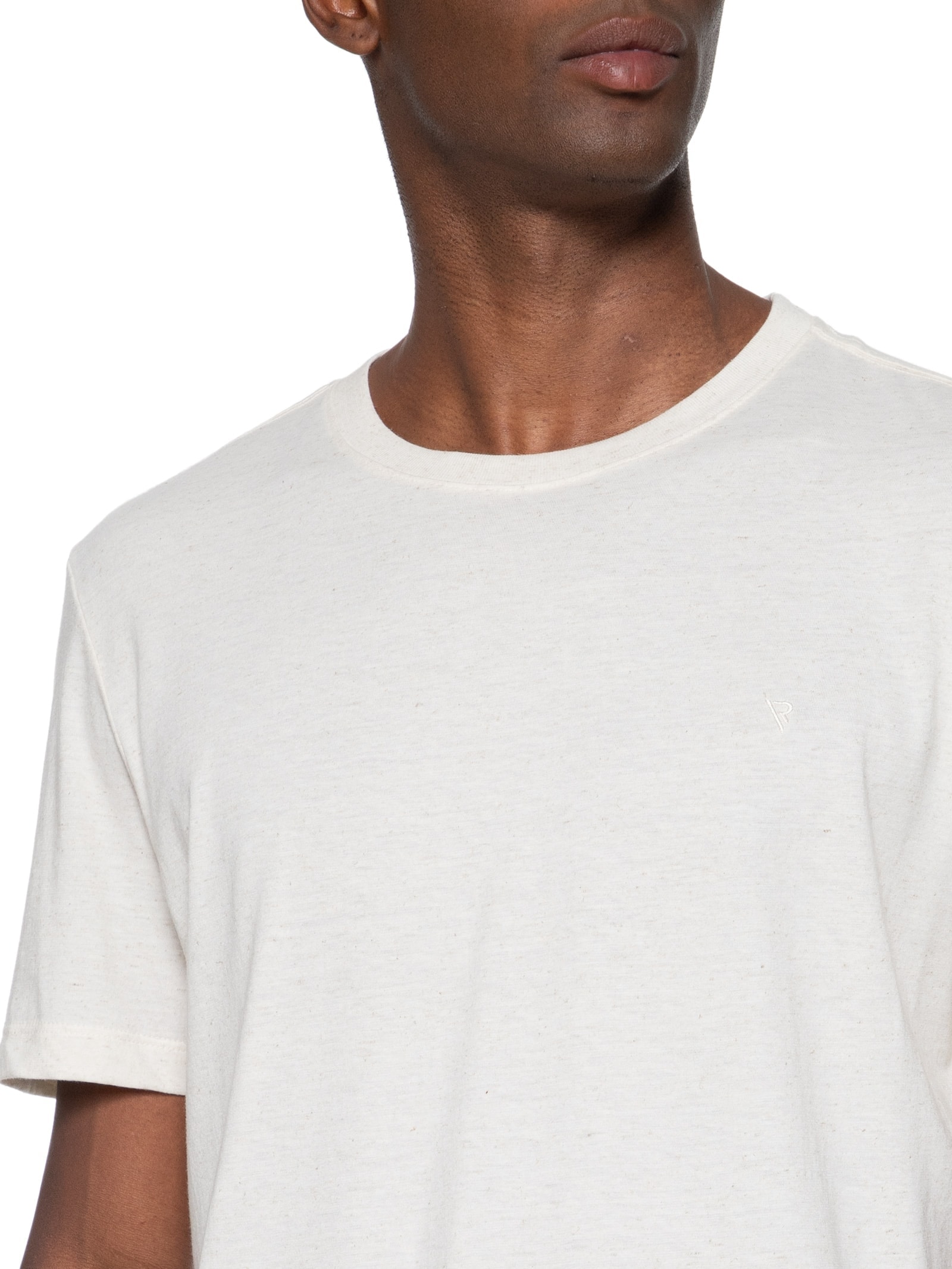 Camiseta Masculina Linen Manga Curta Básica Bege Vr