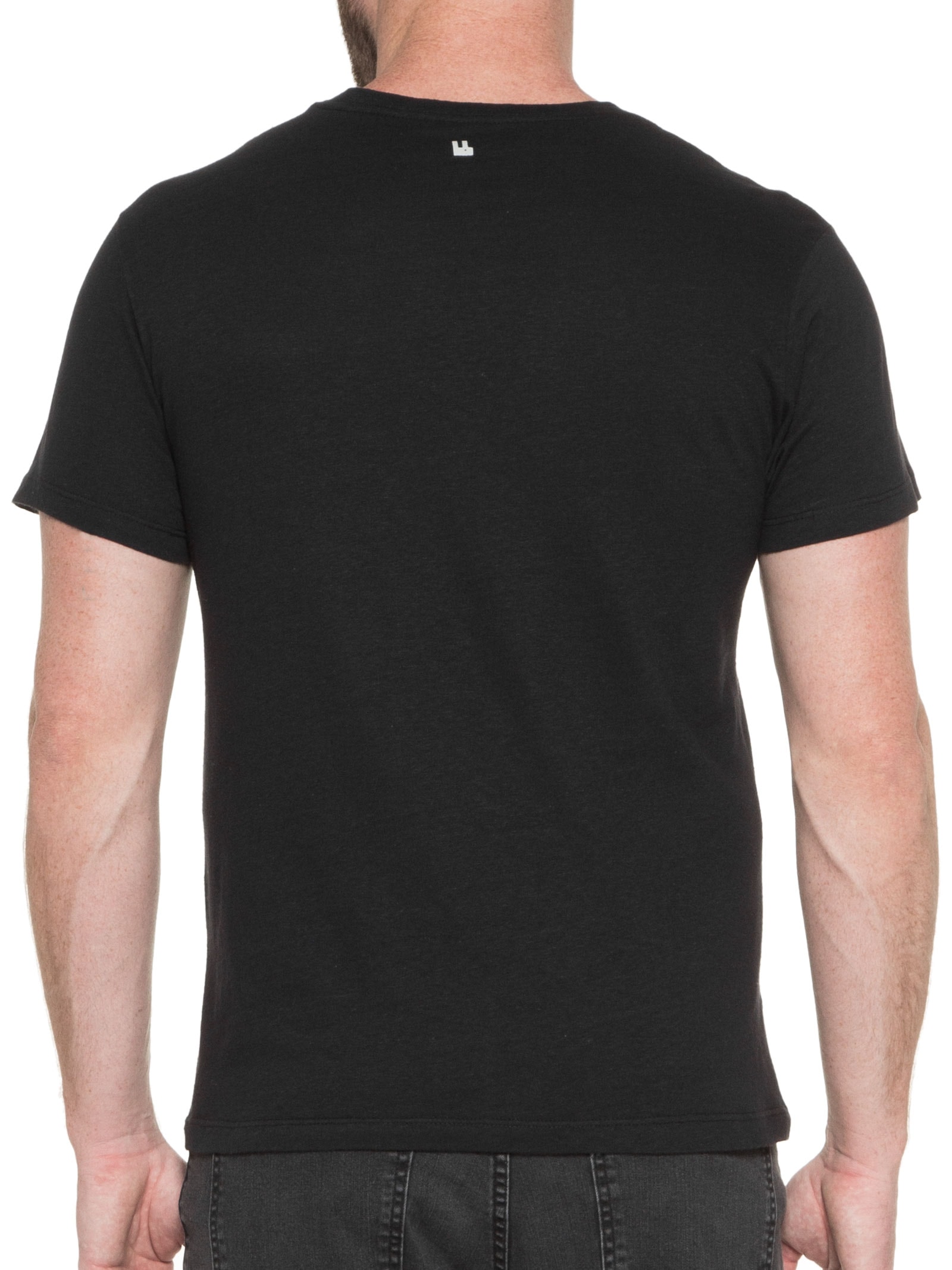 Camiseta Masculina Linho Tropicals Preto Foxton