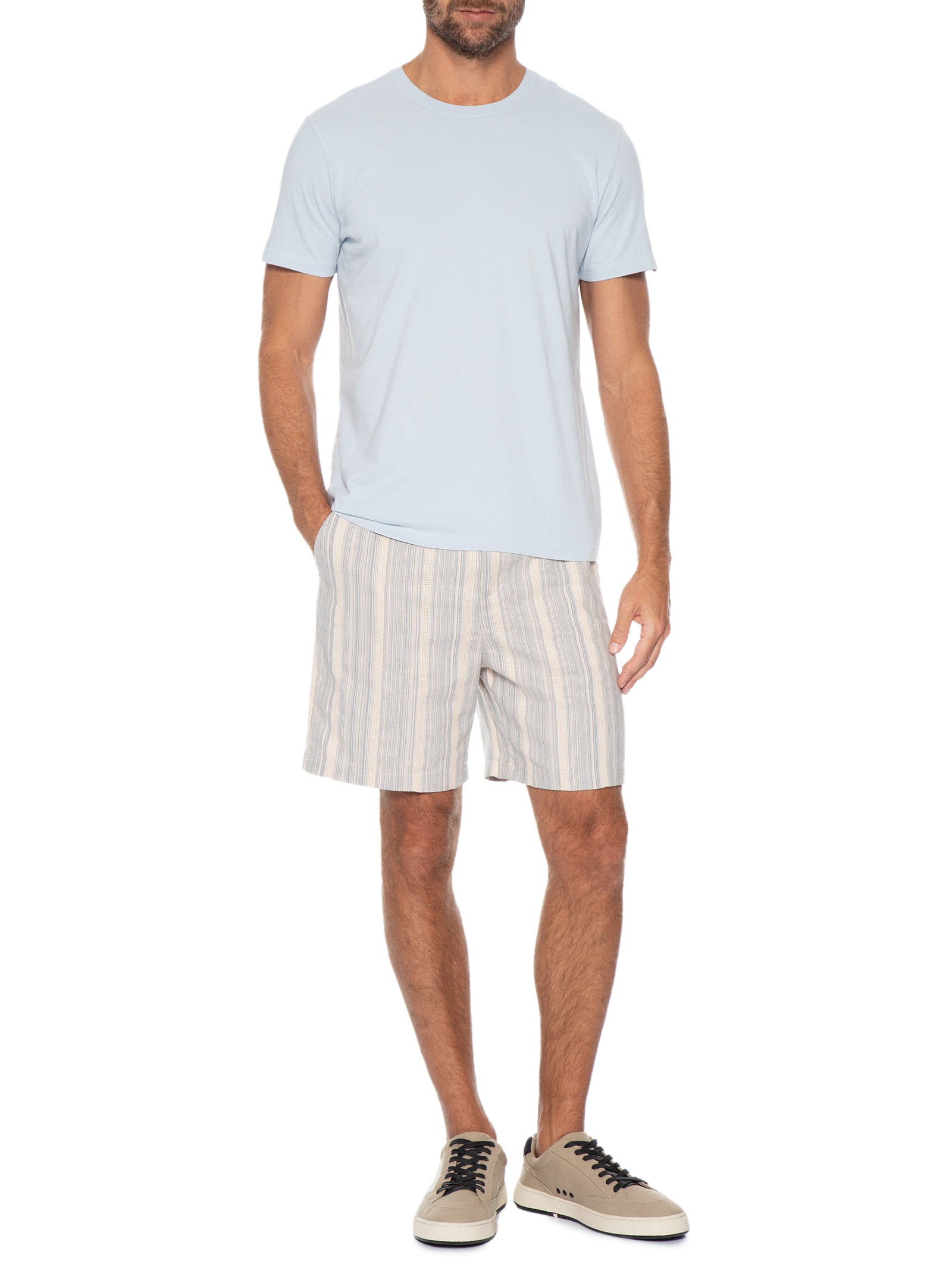 Camiseta Masculina Lisa Básica Em Algodão Azul Pineapple