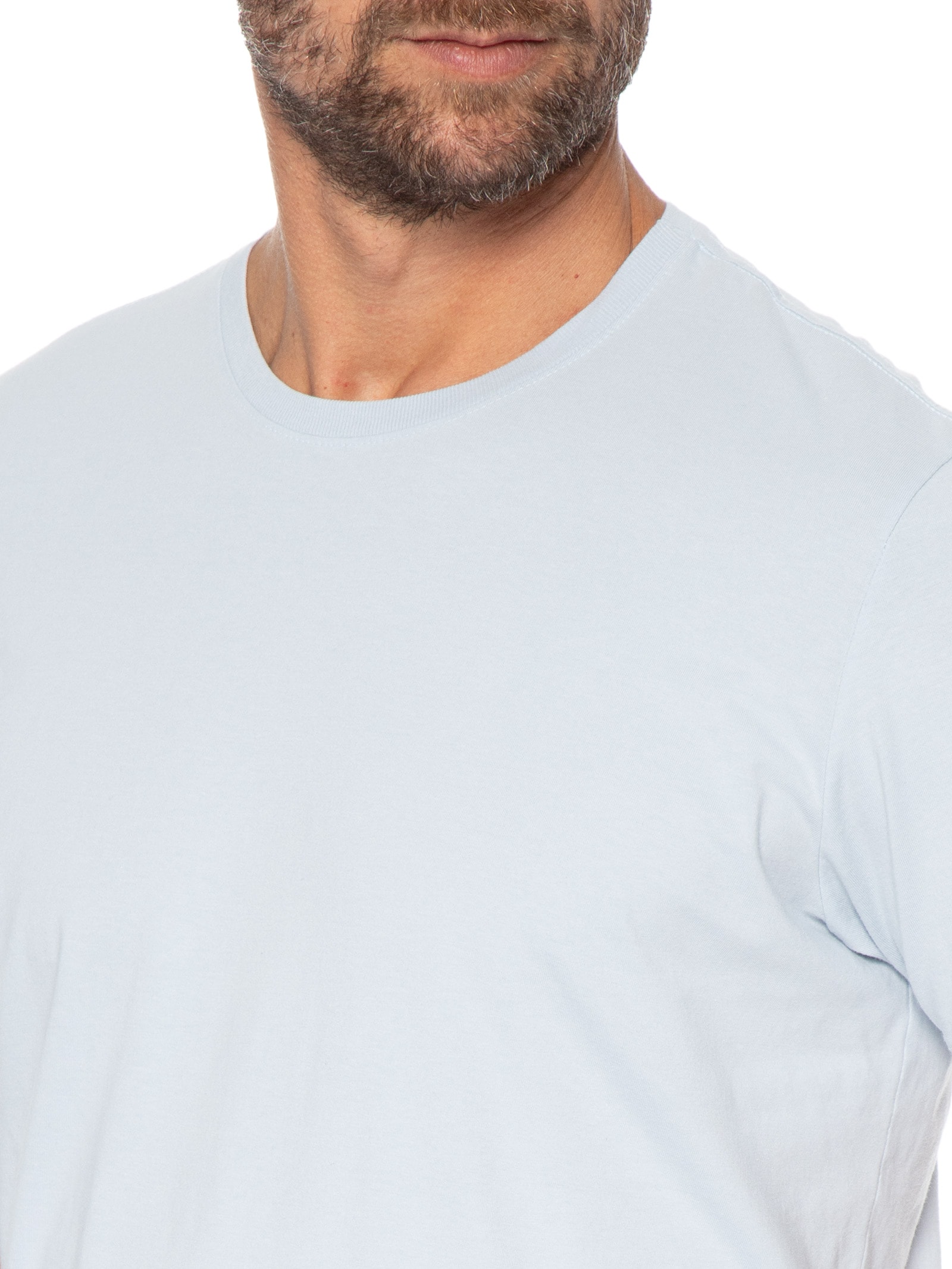 Camiseta Masculina Lisa Básica Em Algodão Azul Pineapple