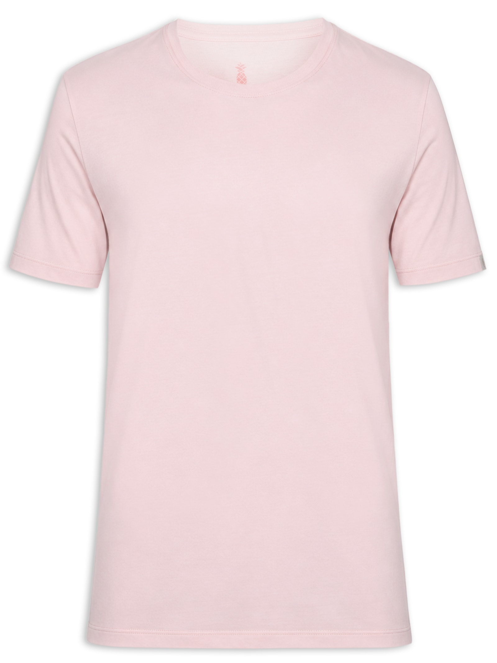 Camiseta Masculina Lisa Básica Em Algodão Rosa Pineapple