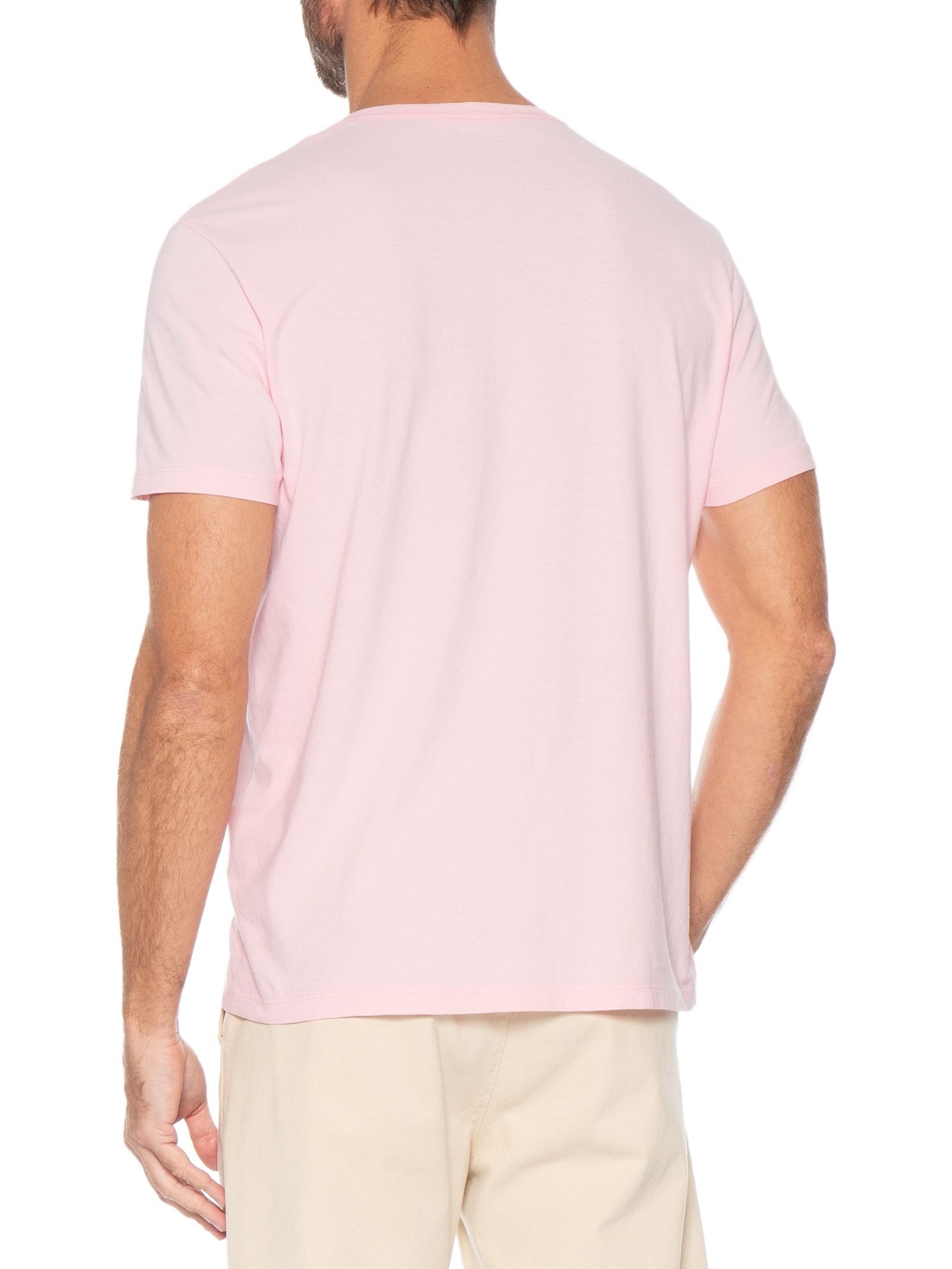 Camiseta Masculina Lisa Básica Em Algodão Rosa Pineapple
