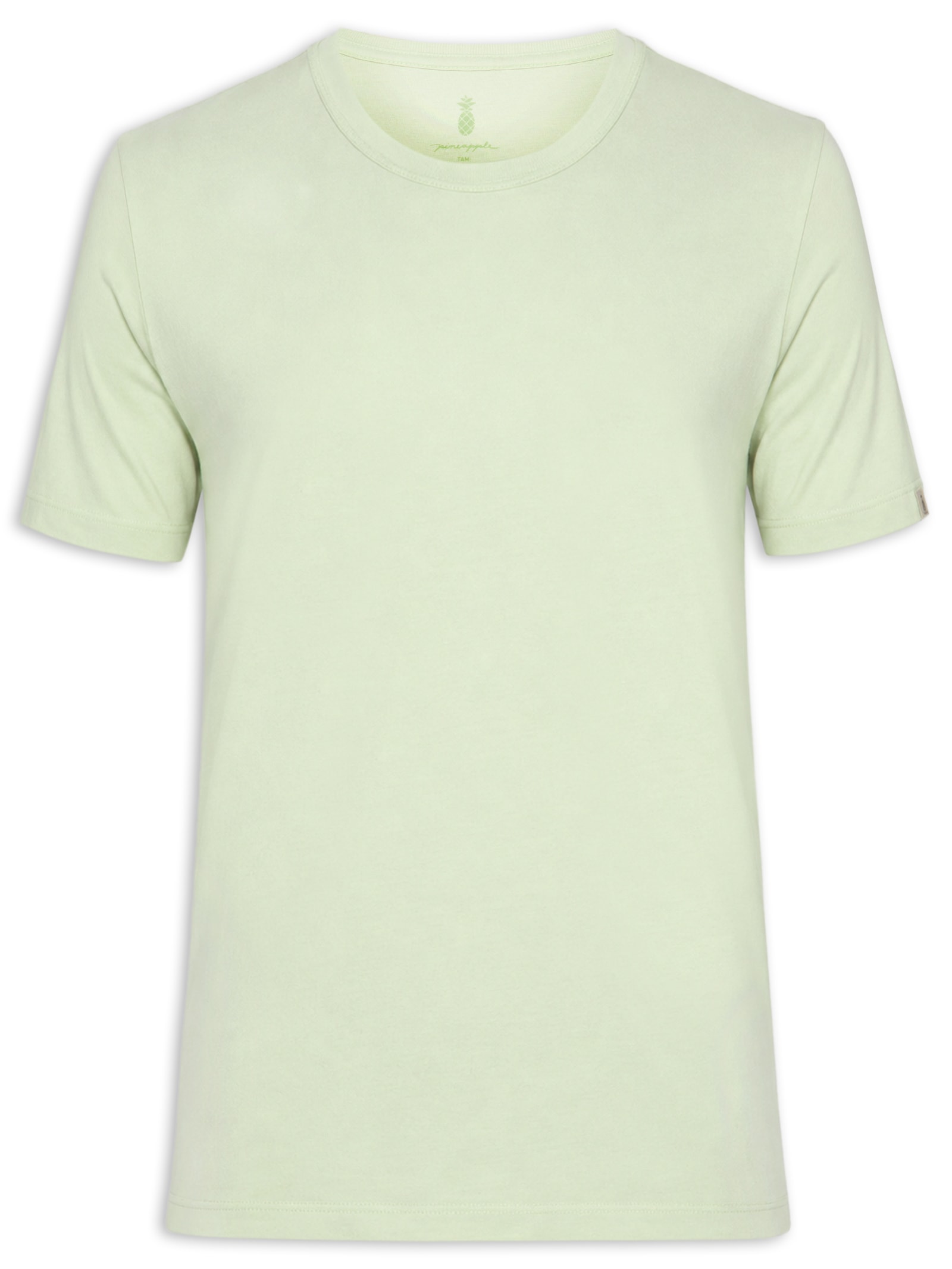 Camiseta Masculina Lisa Básica Em Algodão Verde Pineapple