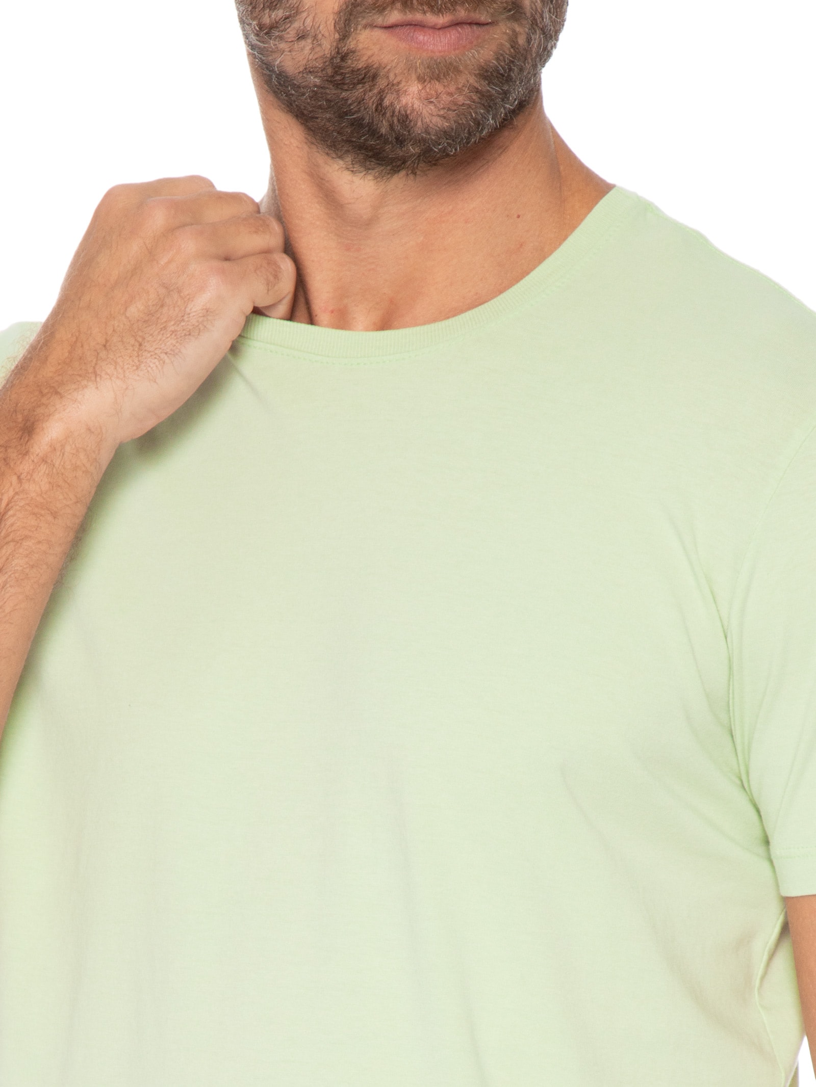 Camiseta Masculina Lisa Básica Em Algodão Verde Pineapple