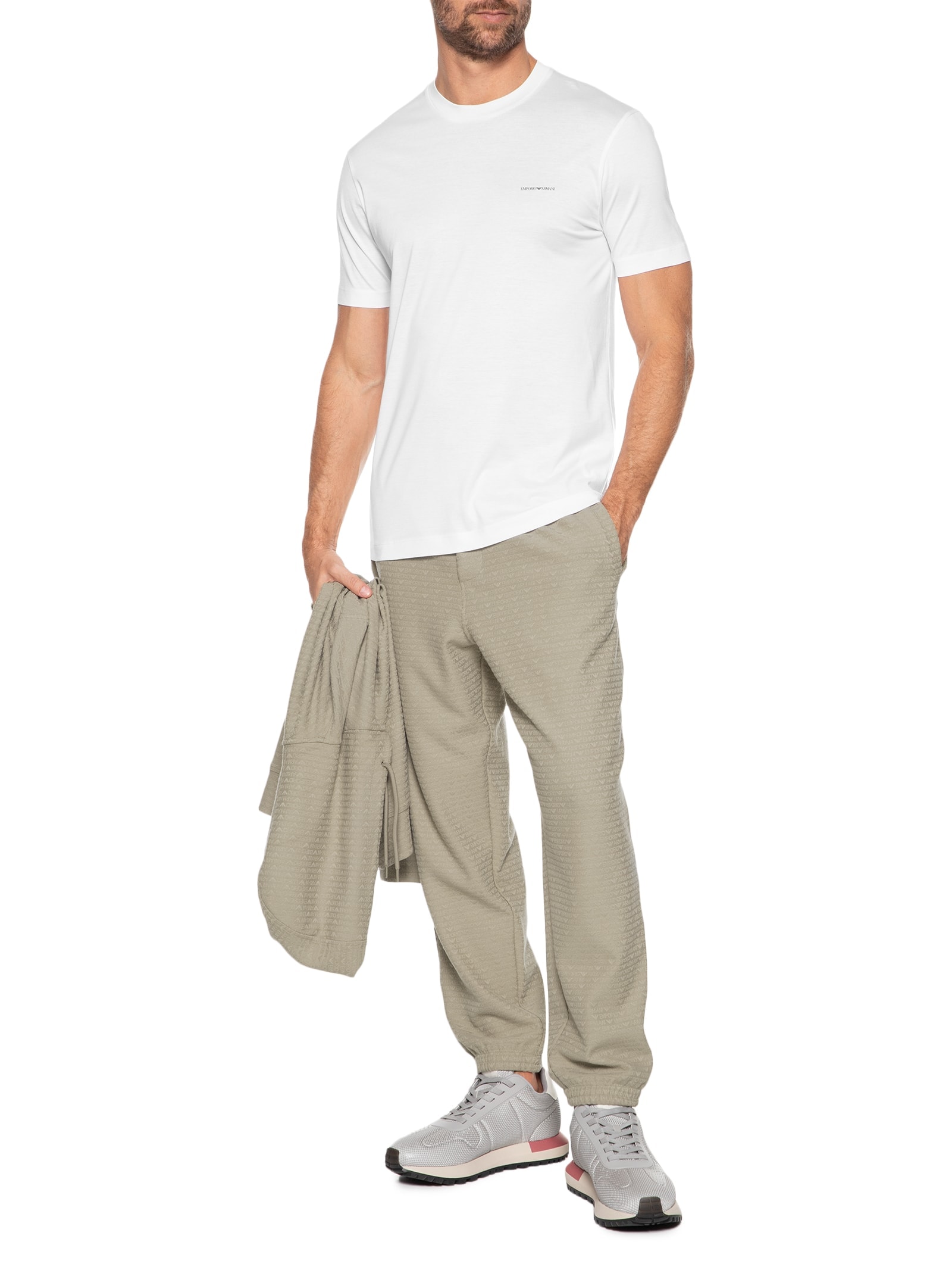 Camiseta Masculina Lisa Branco Emporio Armani