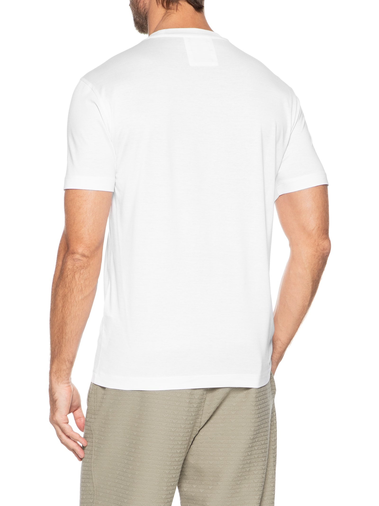 Camiseta Masculina Lisa Branco Emporio Armani