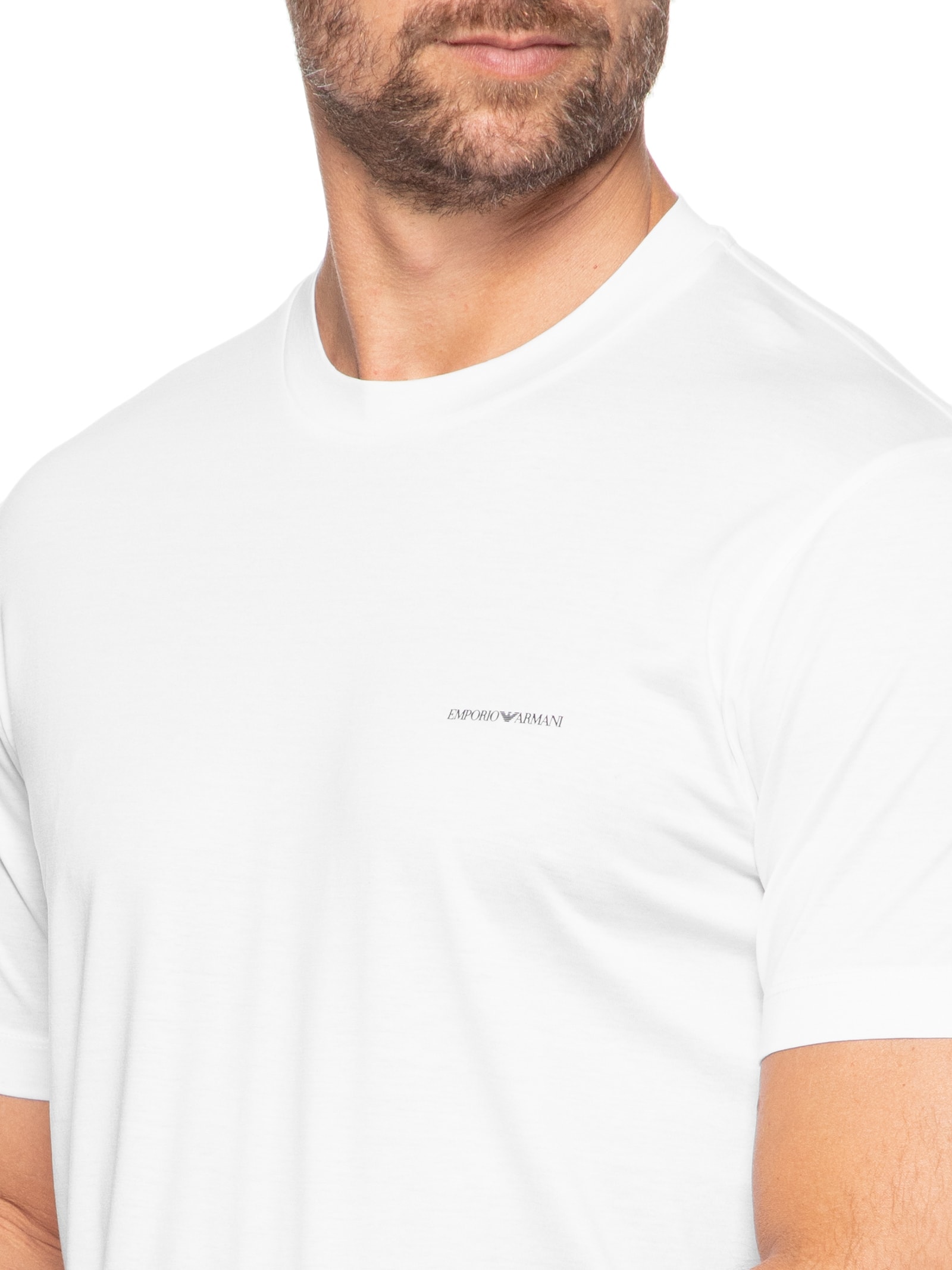 Camiseta Masculina Lisa Branco Emporio Armani
