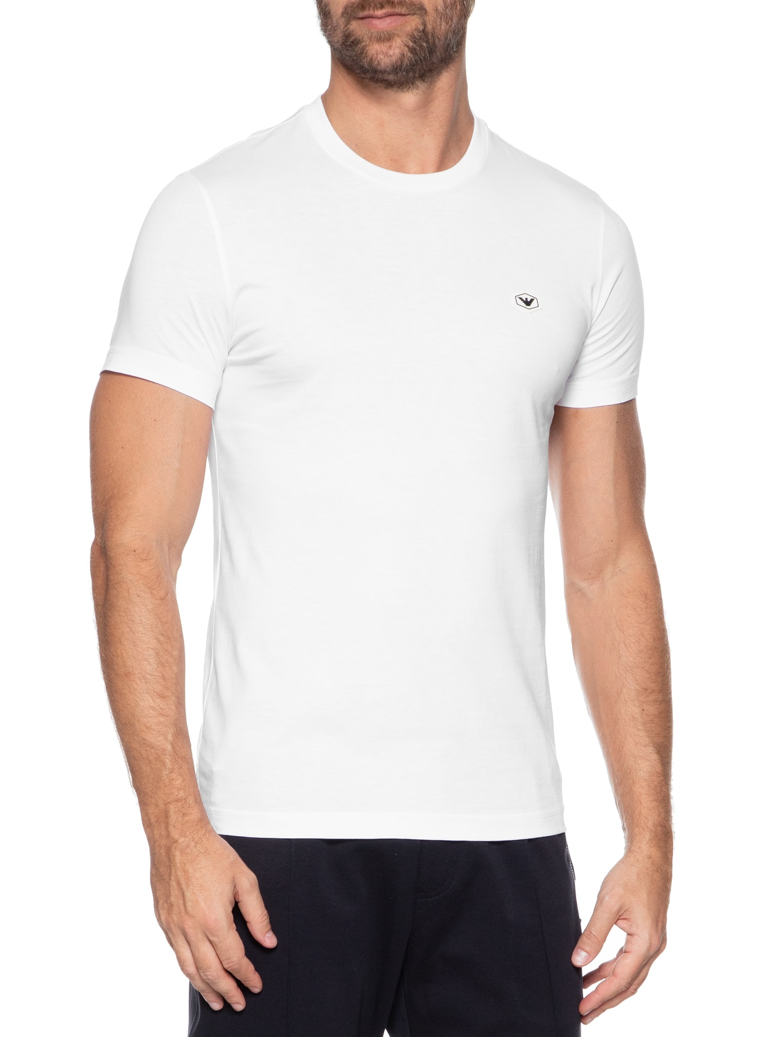 Camiseta Masculina Lisa Branco Emporio Armani
