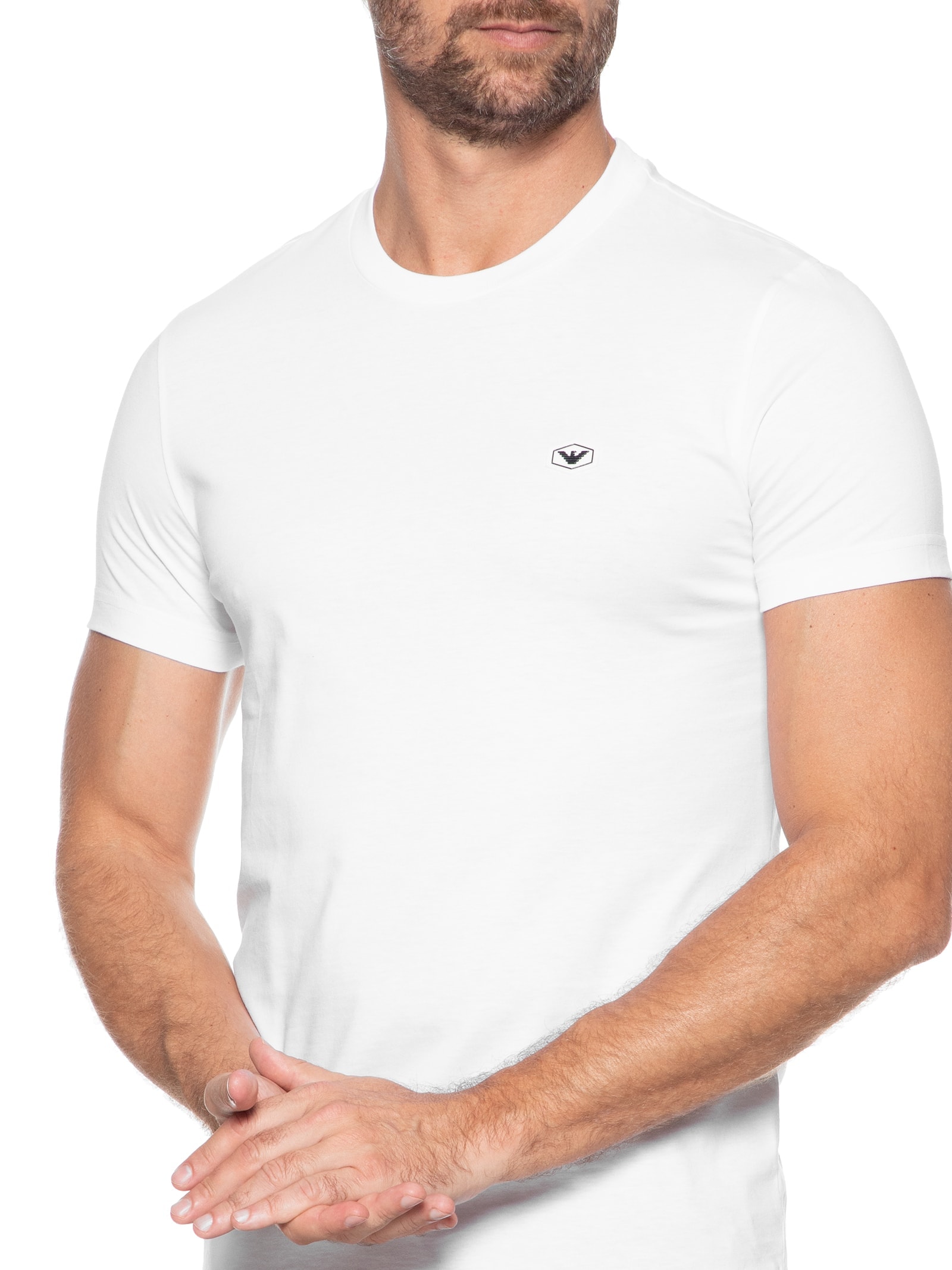 Camiseta Masculina Lisa Branco Emporio Armani