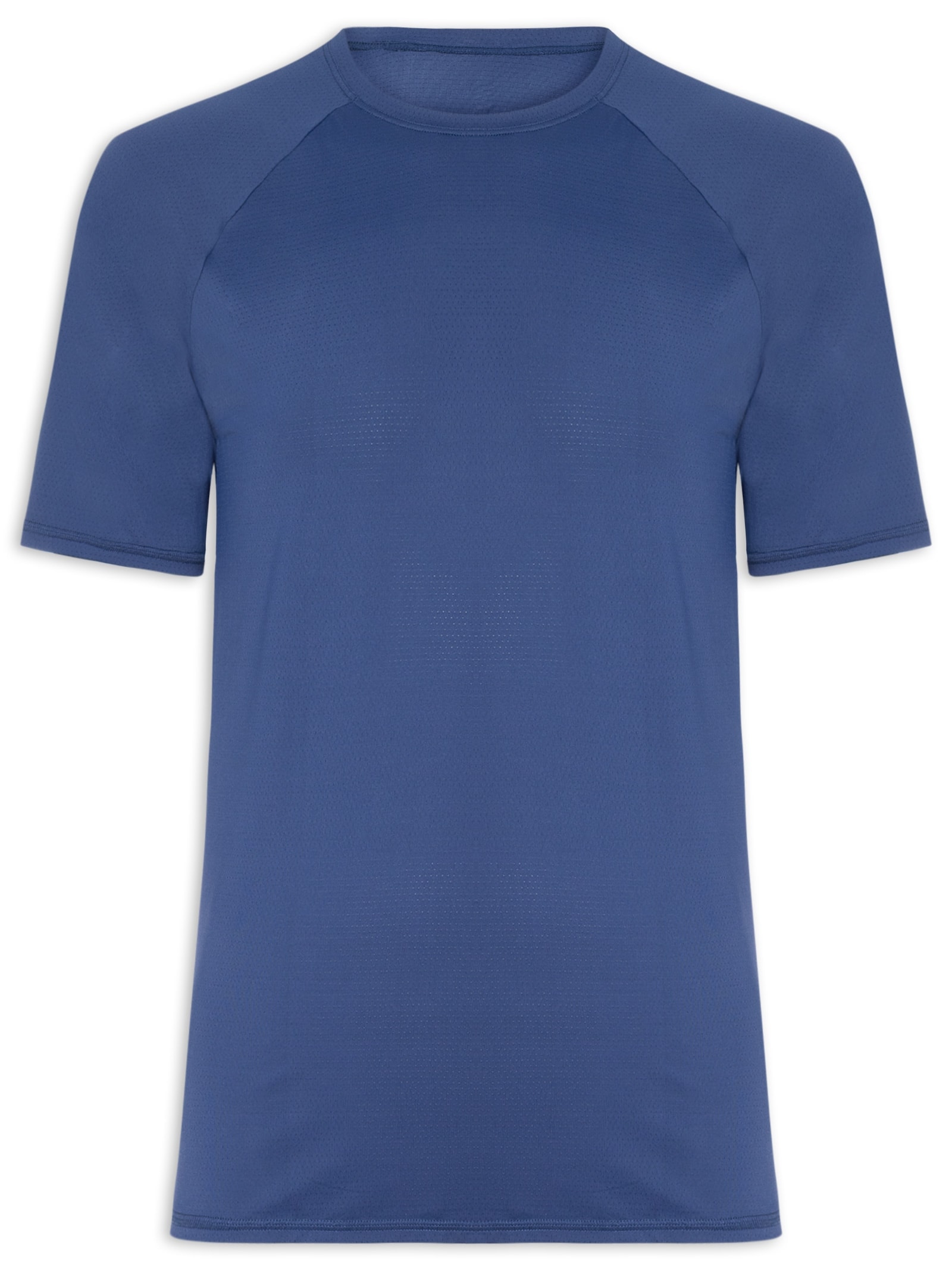 Camiseta Masculina Lisa Manga Curta Azul Body For Sure