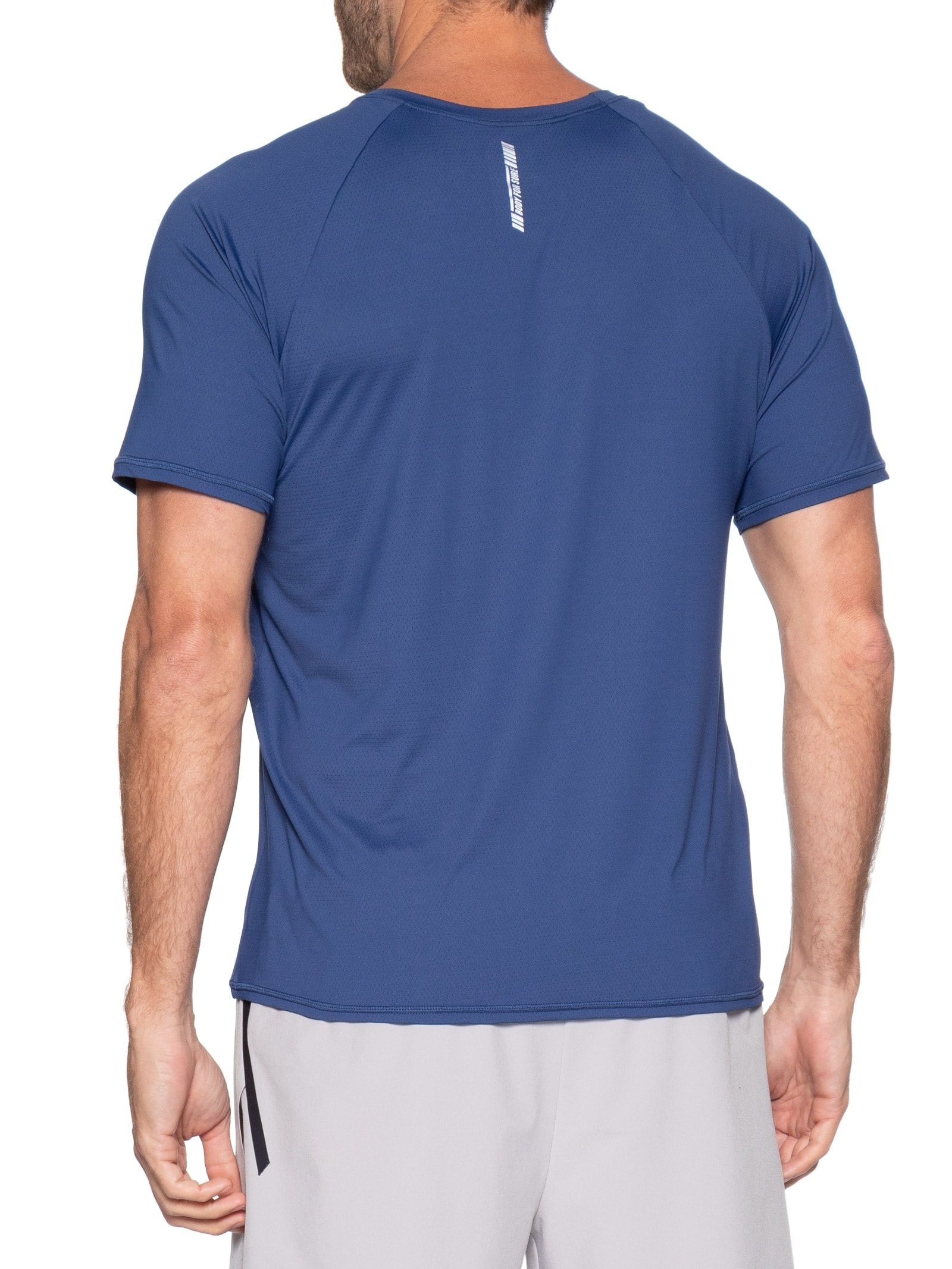 Camiseta Masculina Lisa Manga Curta Azul Body For Sure