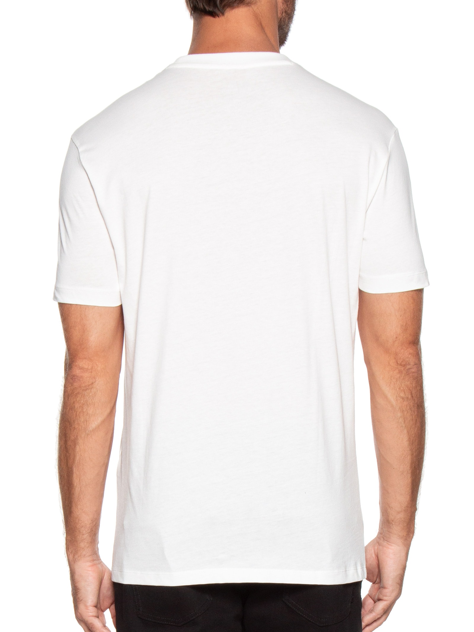 Armani Exchange - Camiseta Masculina Lisa Manga Curta de Malha