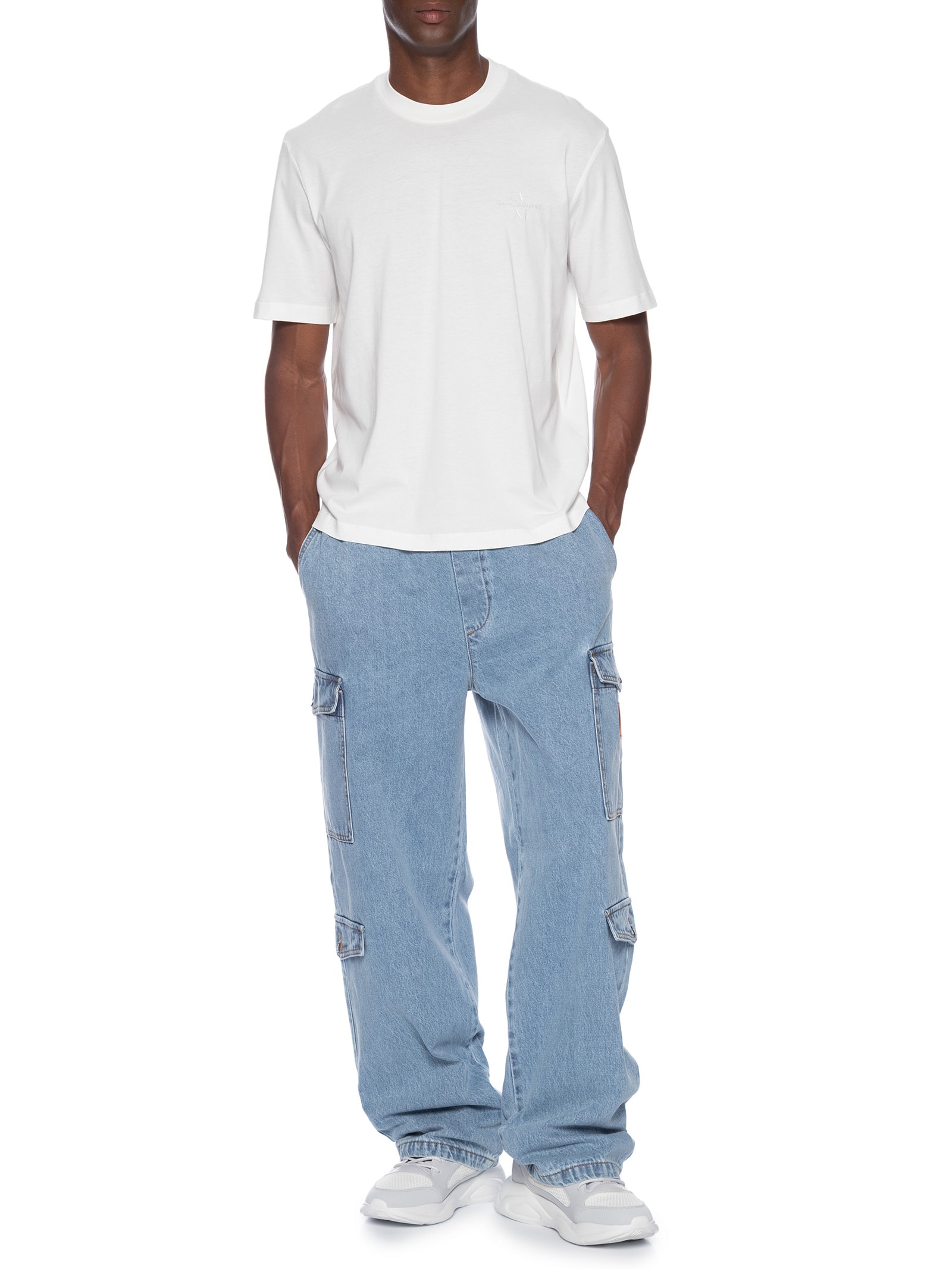 Armani Exchange - Camiseta Masculina Lisa Manga Curta de Malha