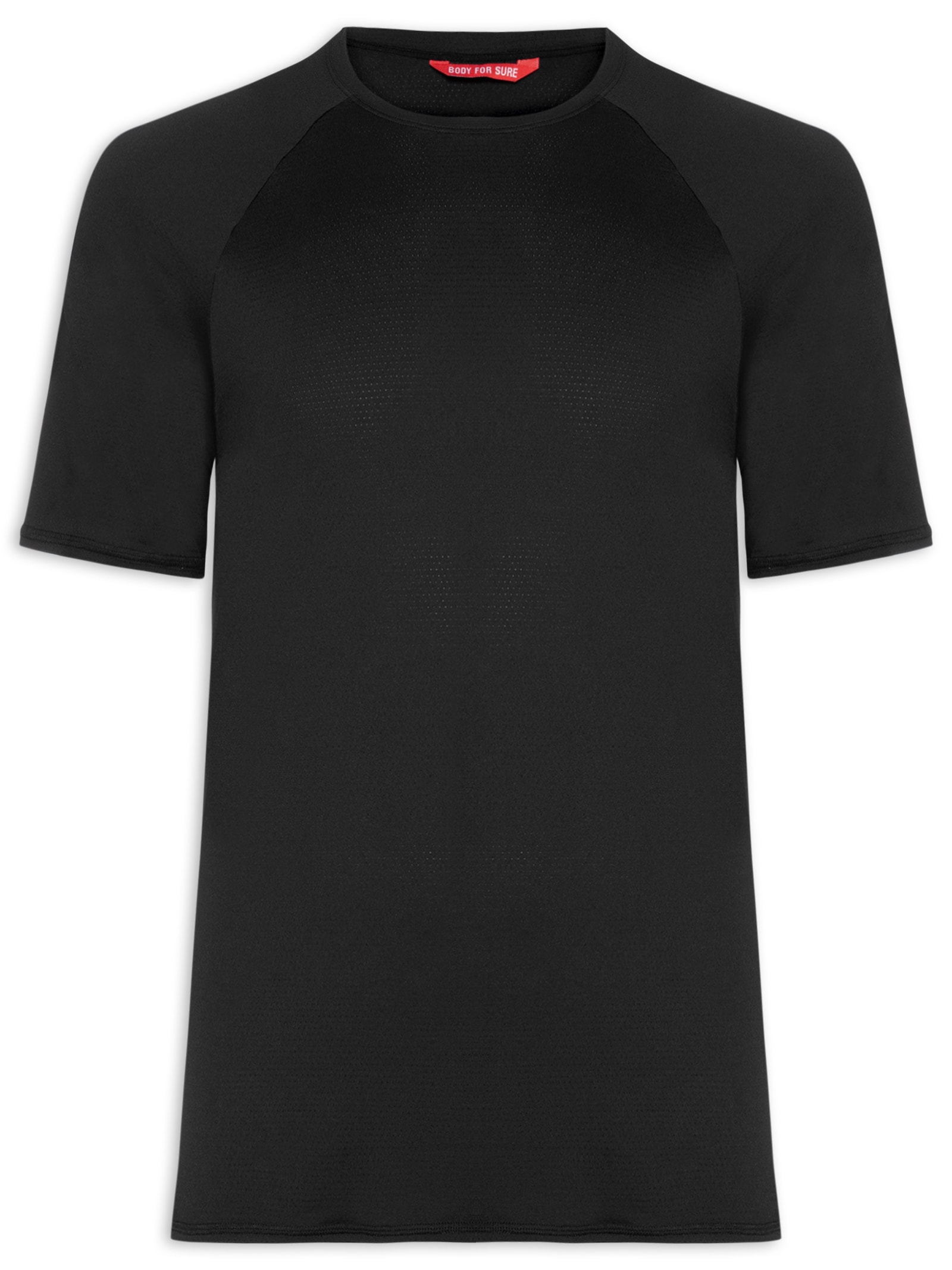 Camiseta Masculina Lisa Manga Curta Preto Body For Sure