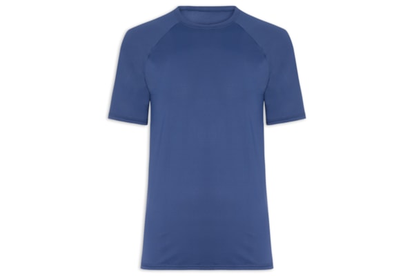 Camiseta Masculina Lisa Manga Curta – Azul