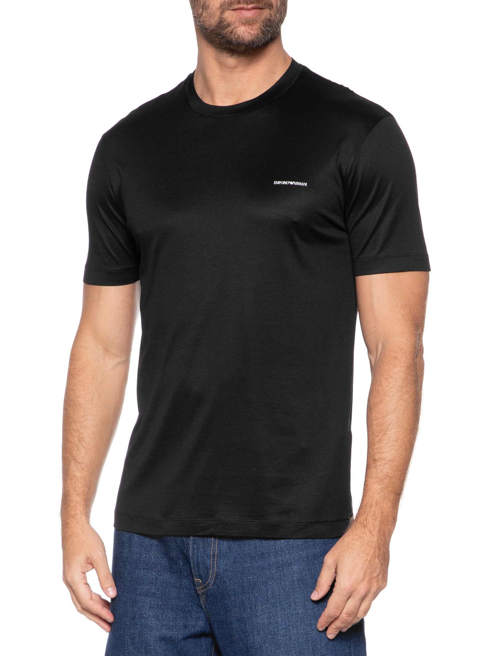 Camiseta Masculina Lisa Preto Emporio Armani