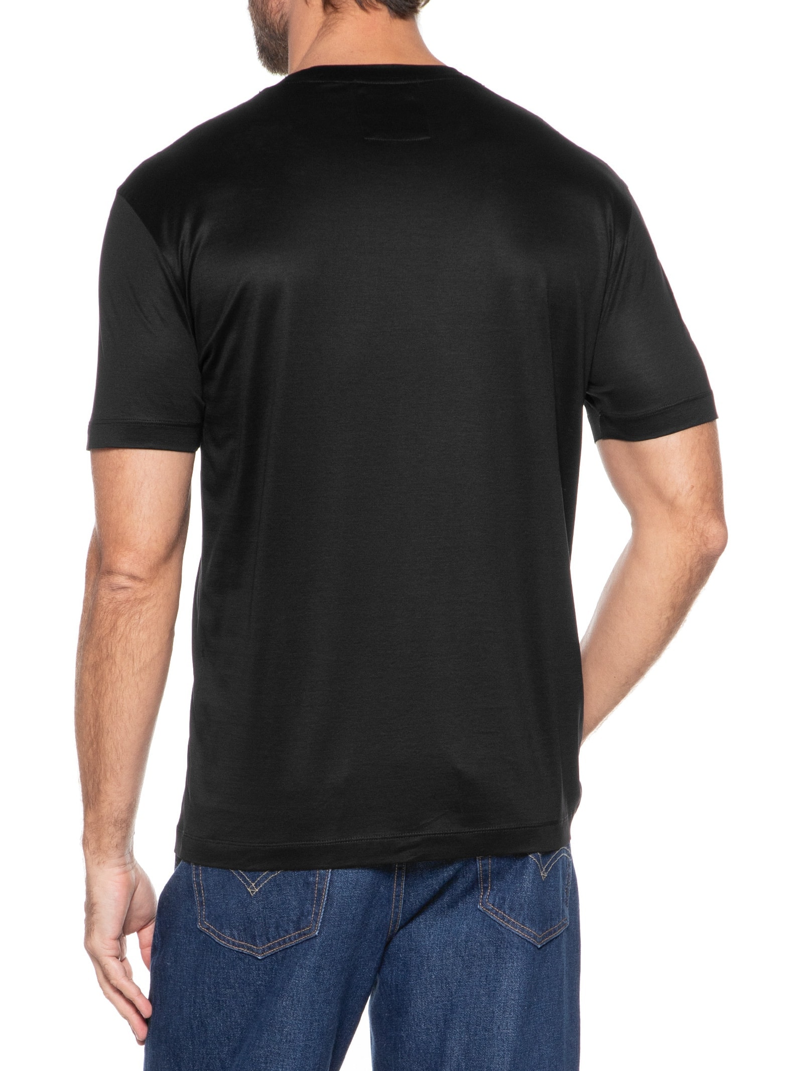 Camiseta Masculina Lisa Preto Emporio Armani