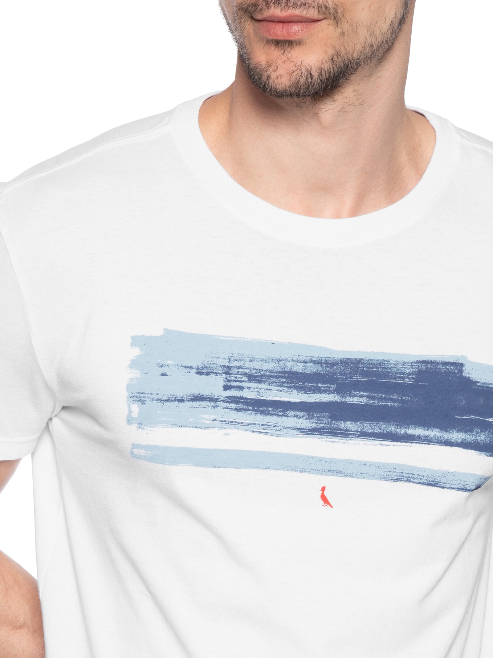 Camiseta Masculina Listra De Verão Branco Reserva