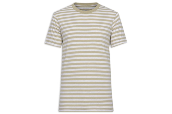 Camiseta Masculina Listrada - Bege