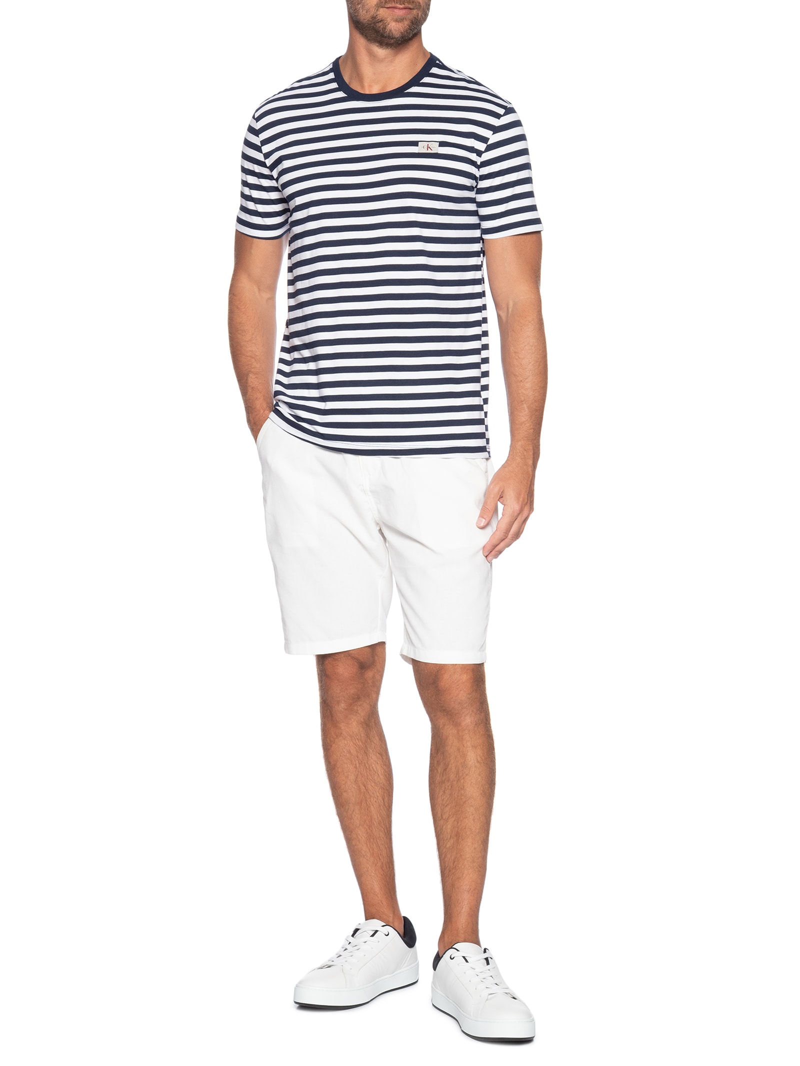 Camiseta Masculina Listrado Azul Calvin Klein Jeans