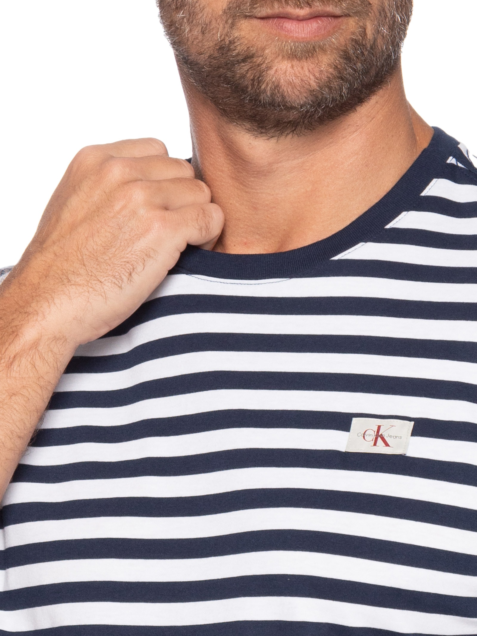 Camiseta Masculina Listrado Azul Calvin Klein Jeans