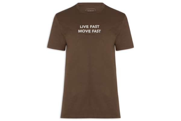 Camiseta Masculina Live Fast - Marrom