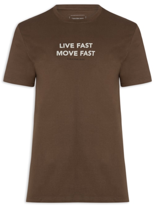 Camiseta Masculina Live Fast – Marrom