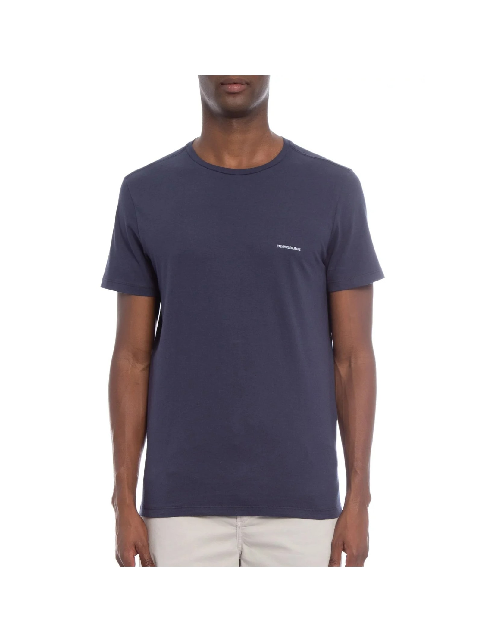 Camiseta Masculina Logo Básico Azul Calvin Klein Jeans