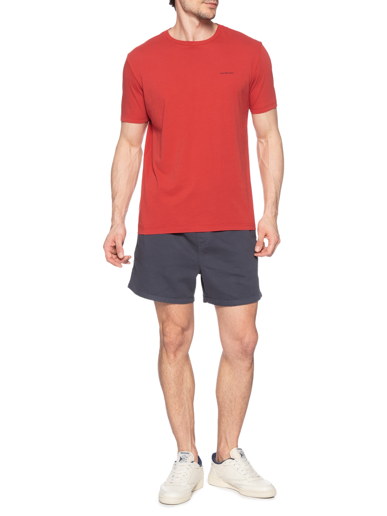 Camiseta Masculina Logo Básico Vermelho Calvin Klein Jeans