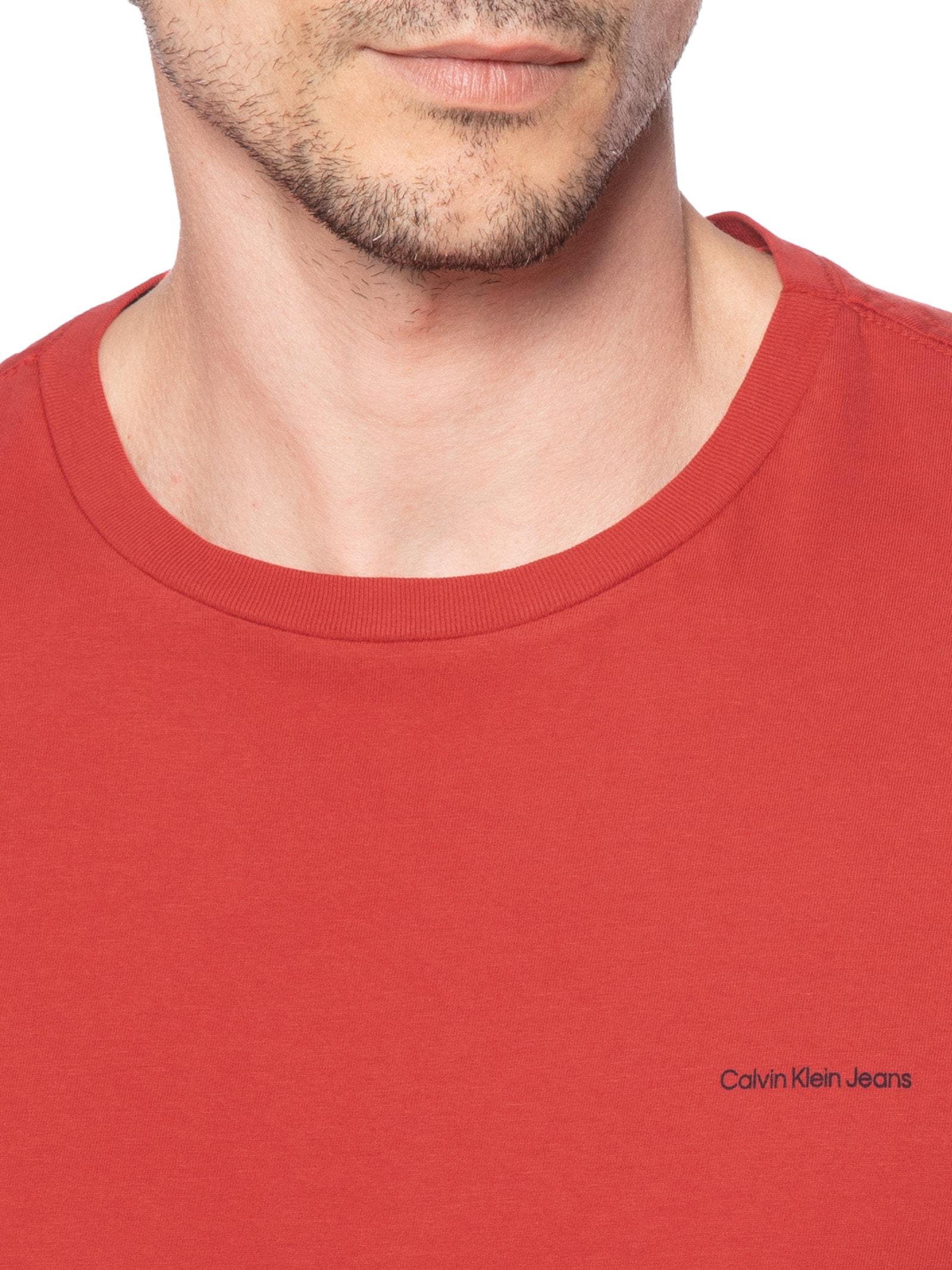 Camiseta Masculina Logo Básico Vermelho Calvin Klein Jeans