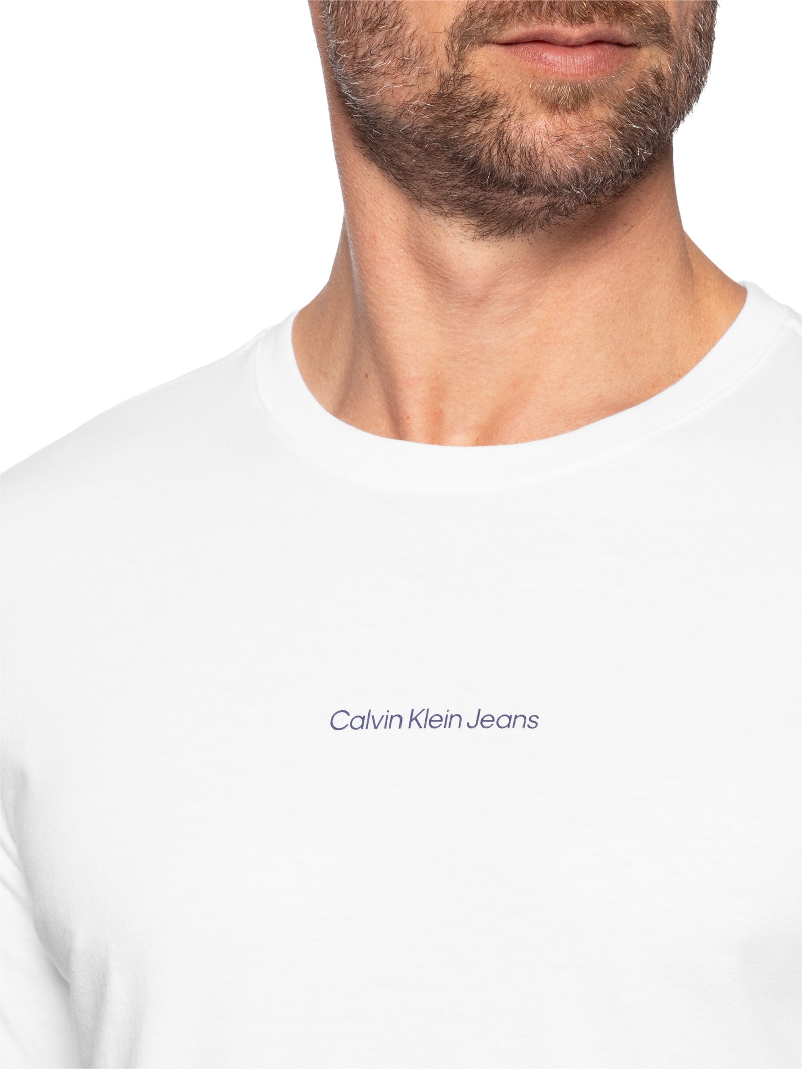 Camiseta Masculina Logo Centralizado Branco Calvin Klein Jeans