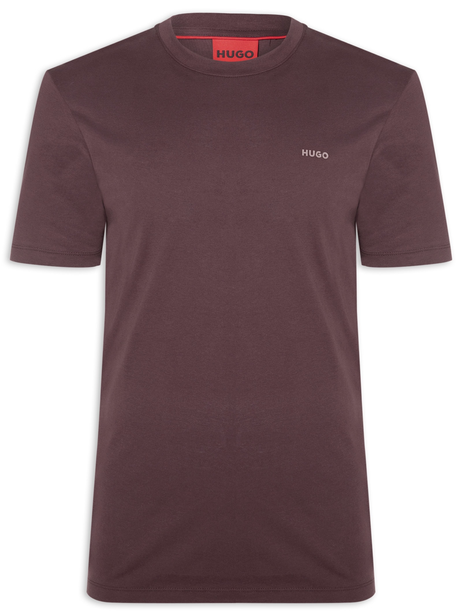 Camiseta Masculina Logo Crew Neck Dero 222 Marrom Hugo
