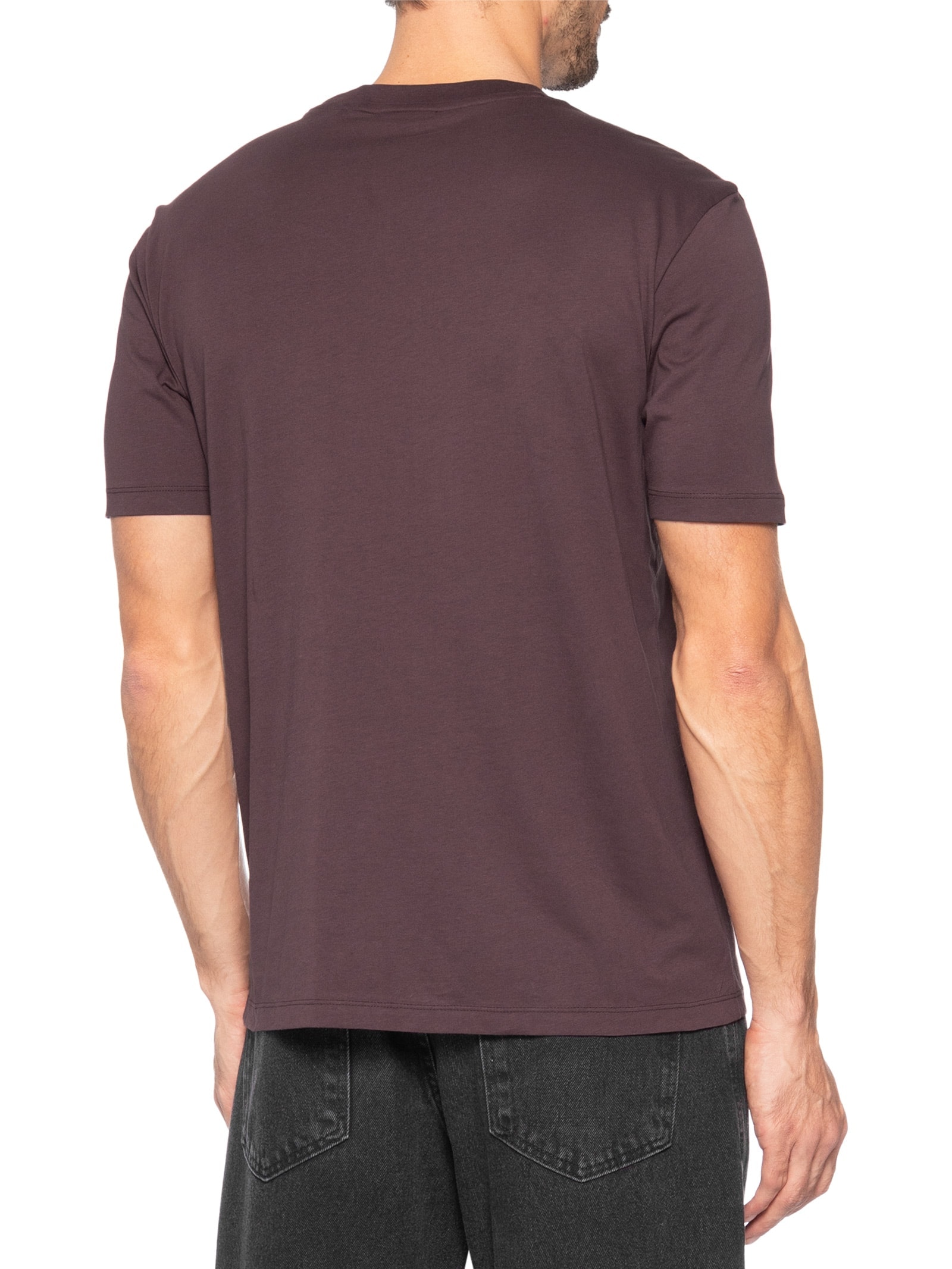 Camiseta Masculina Logo Crew Neck Dero 222 Marrom Hugo